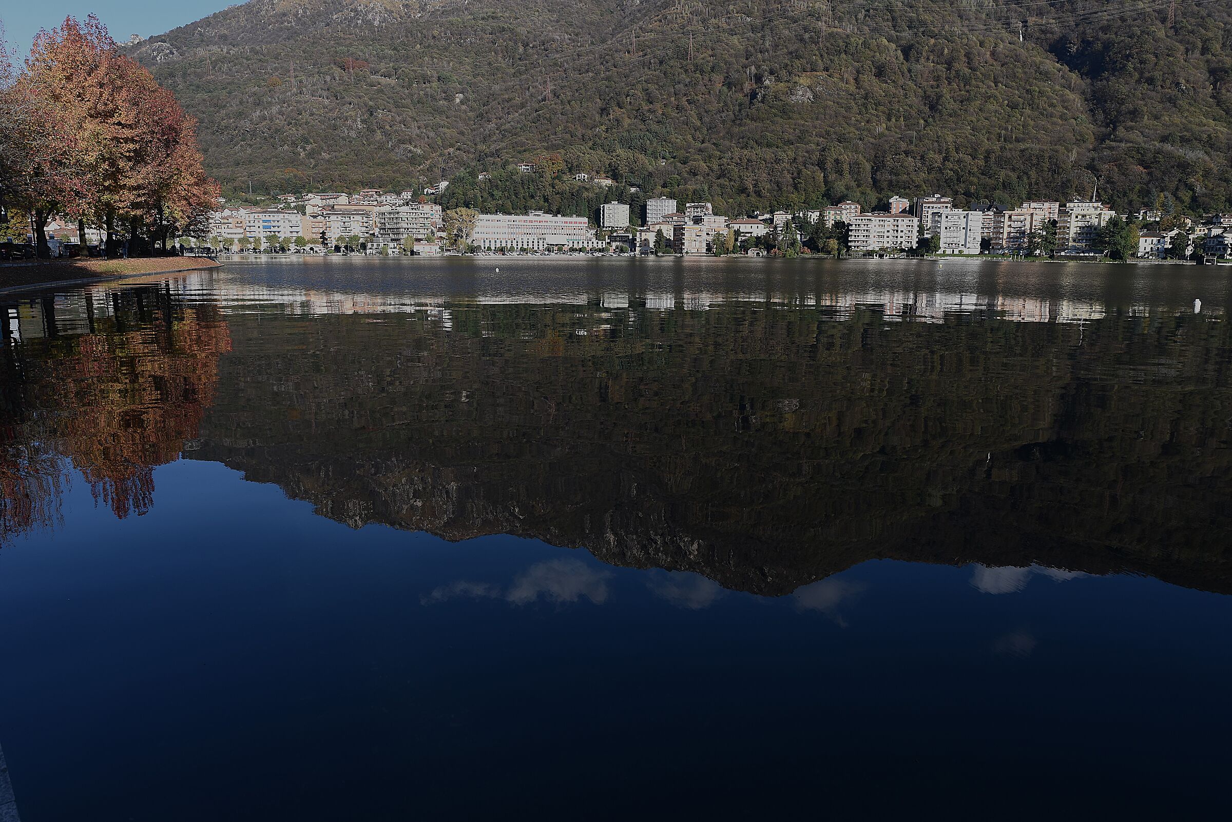 reflections of Lake Orta Omegna.
