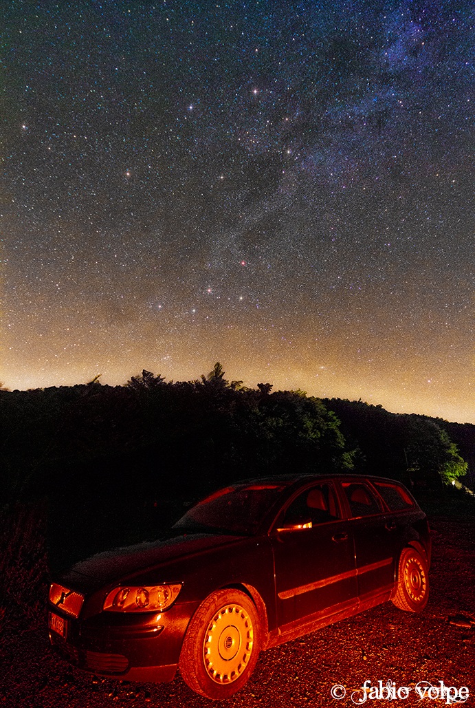 Car painting and milky way