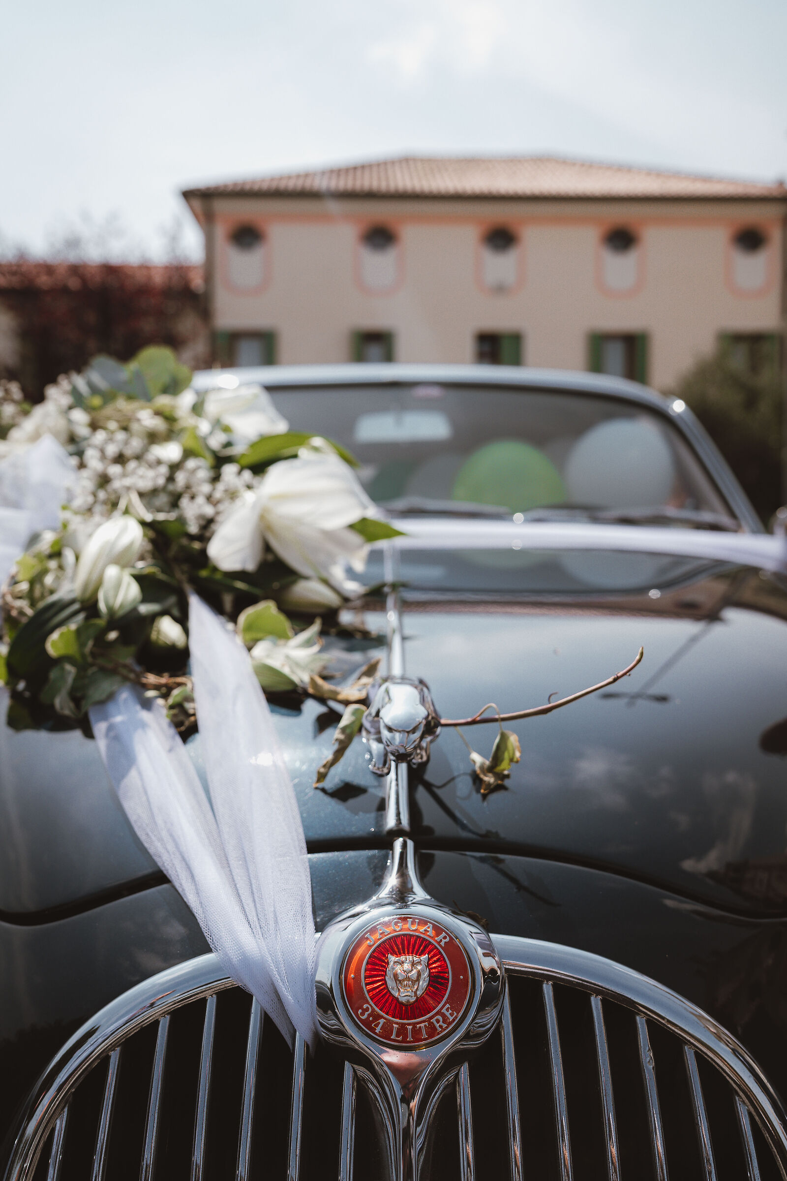 Bride and groom's car