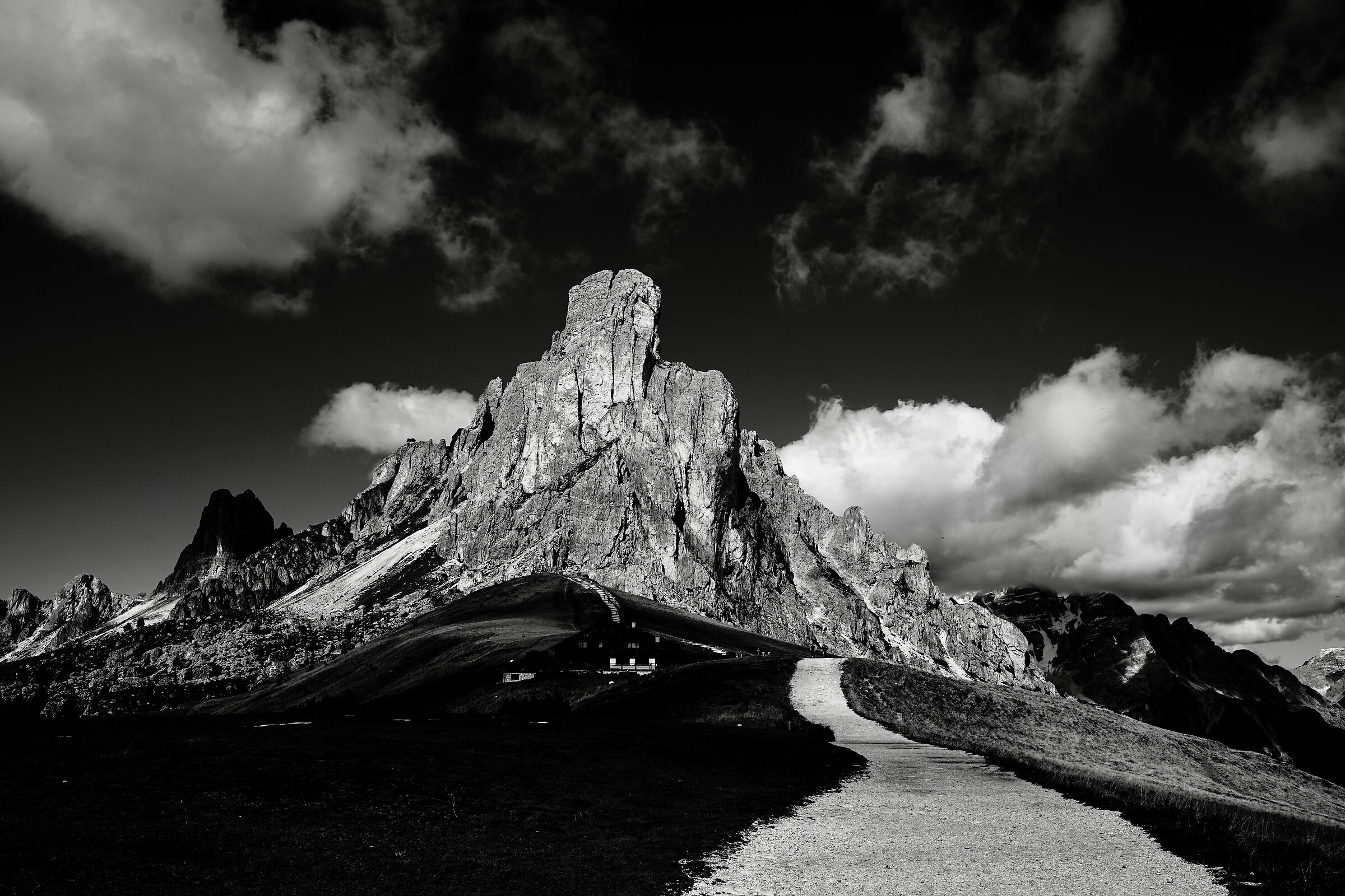 The Gusela del Nuvolau dominates the Giau Pass, Dolomites