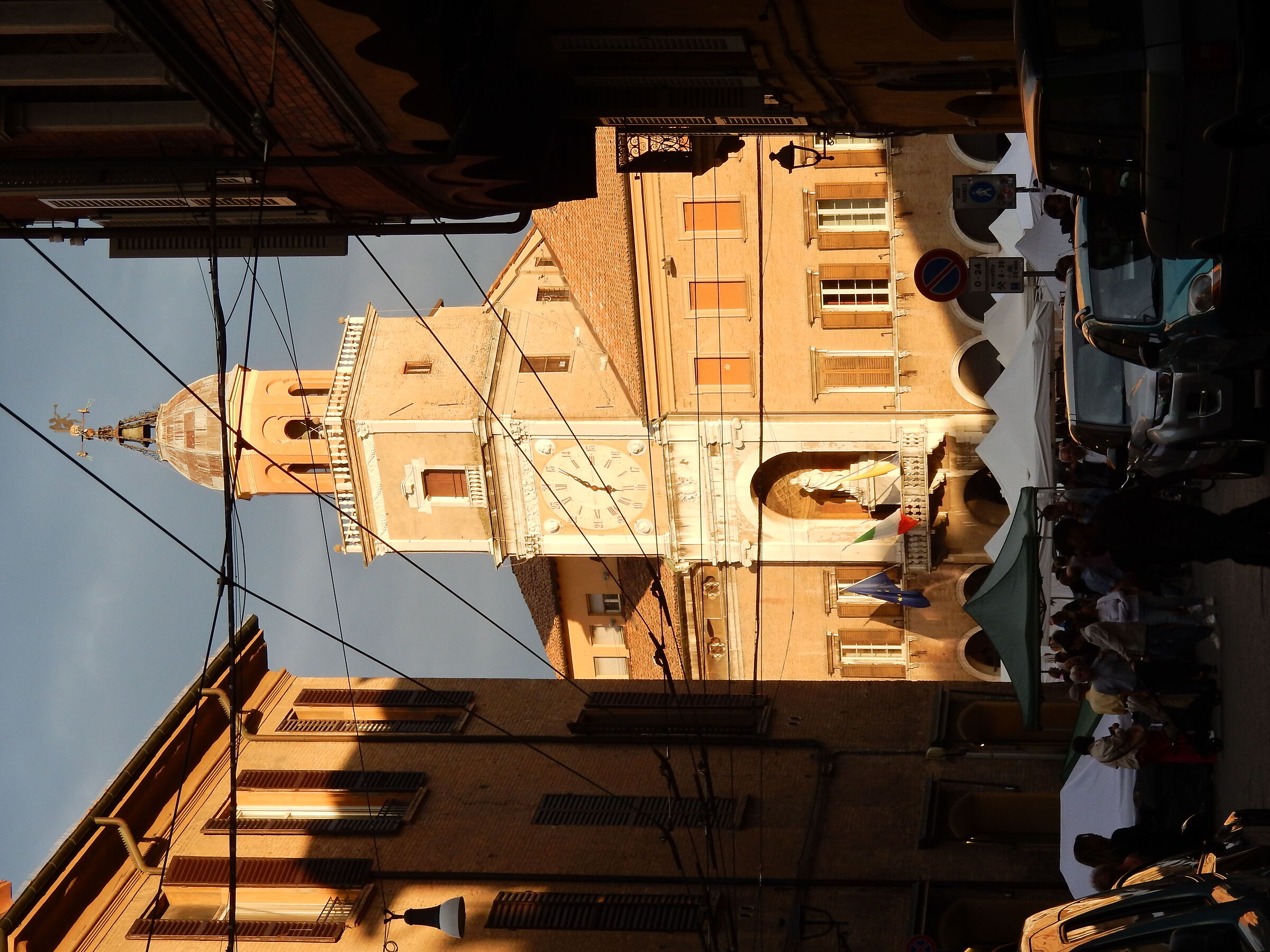 The Municipality of Modena at sunset