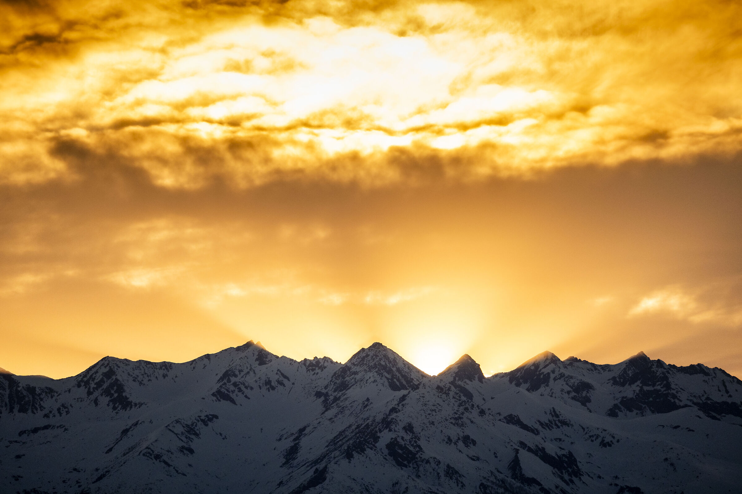 Sunset over the Alps