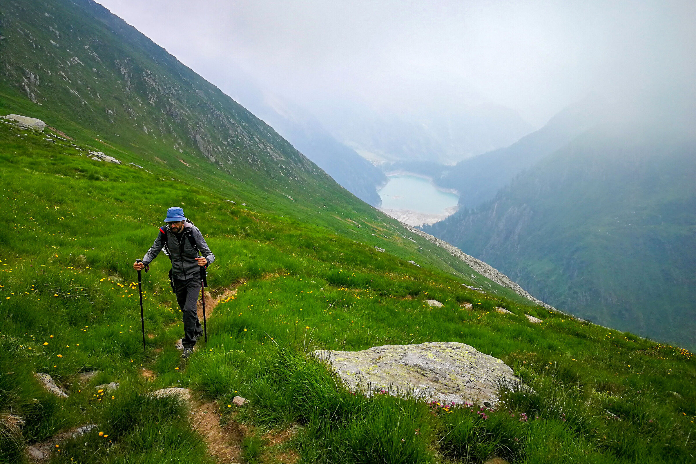 direction Passo Andolla mt2454. In the background lake of th...