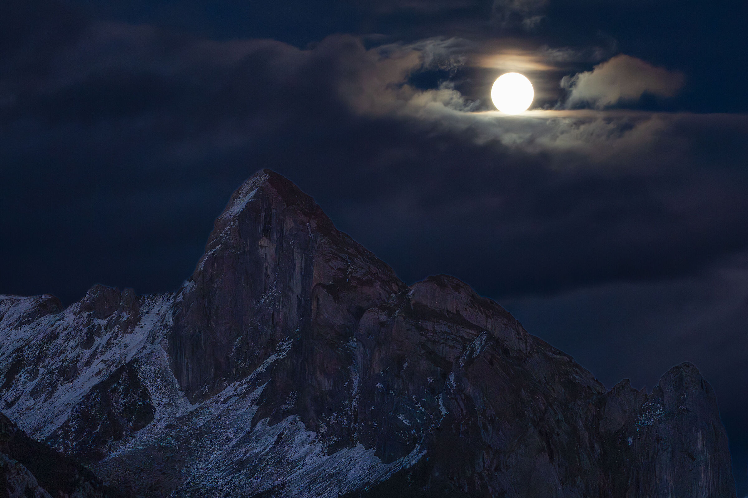 The Gamsspitz and the moon