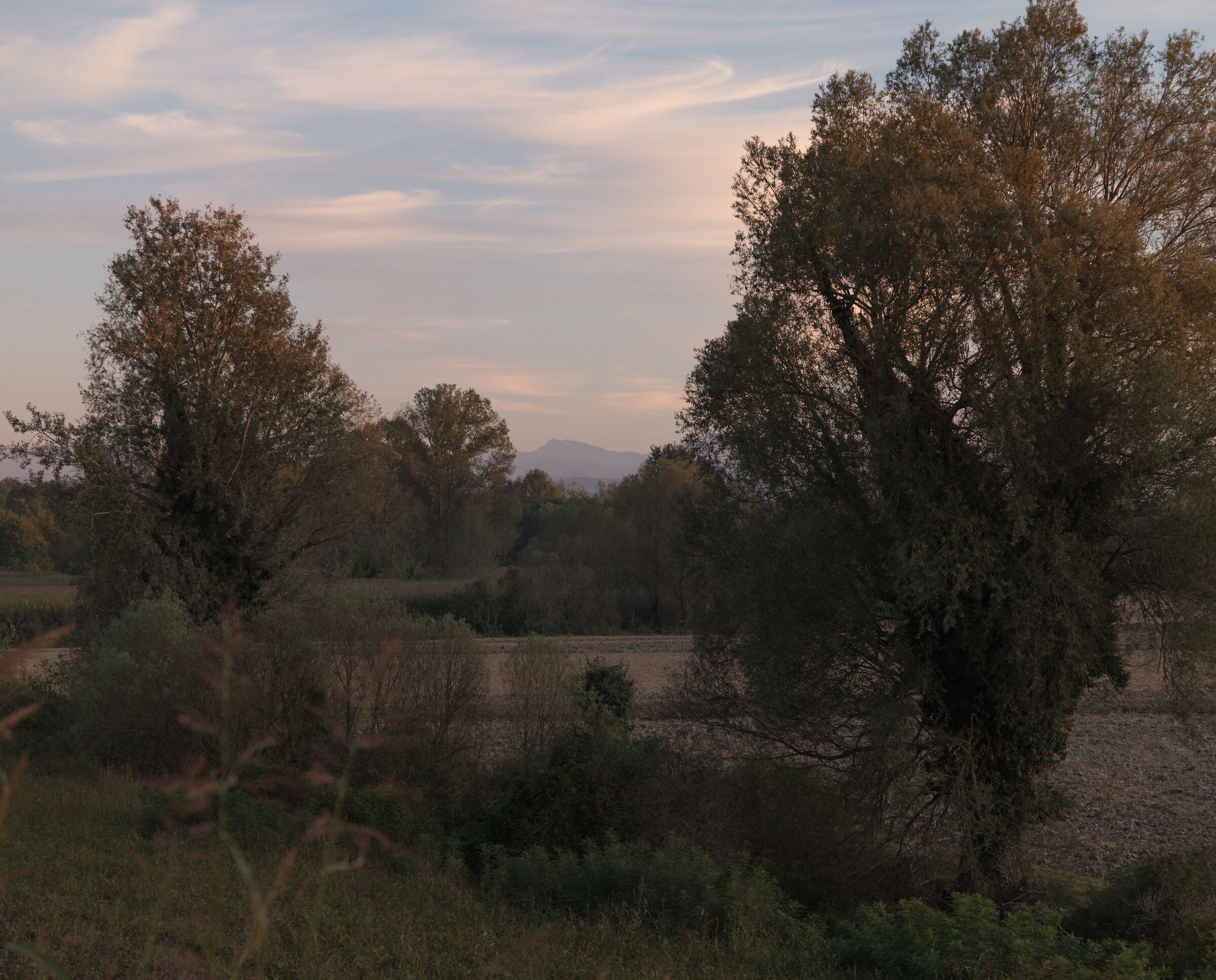 L'ultima luce del giorno sulla collina