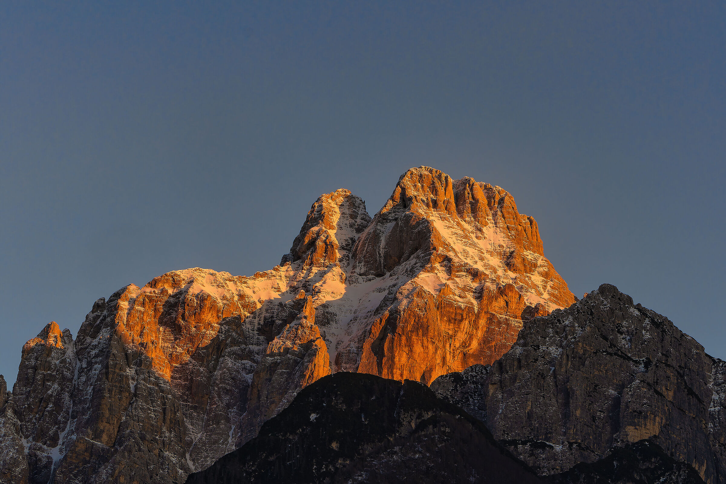 Tramonto sul Montasio , alpi Giulie