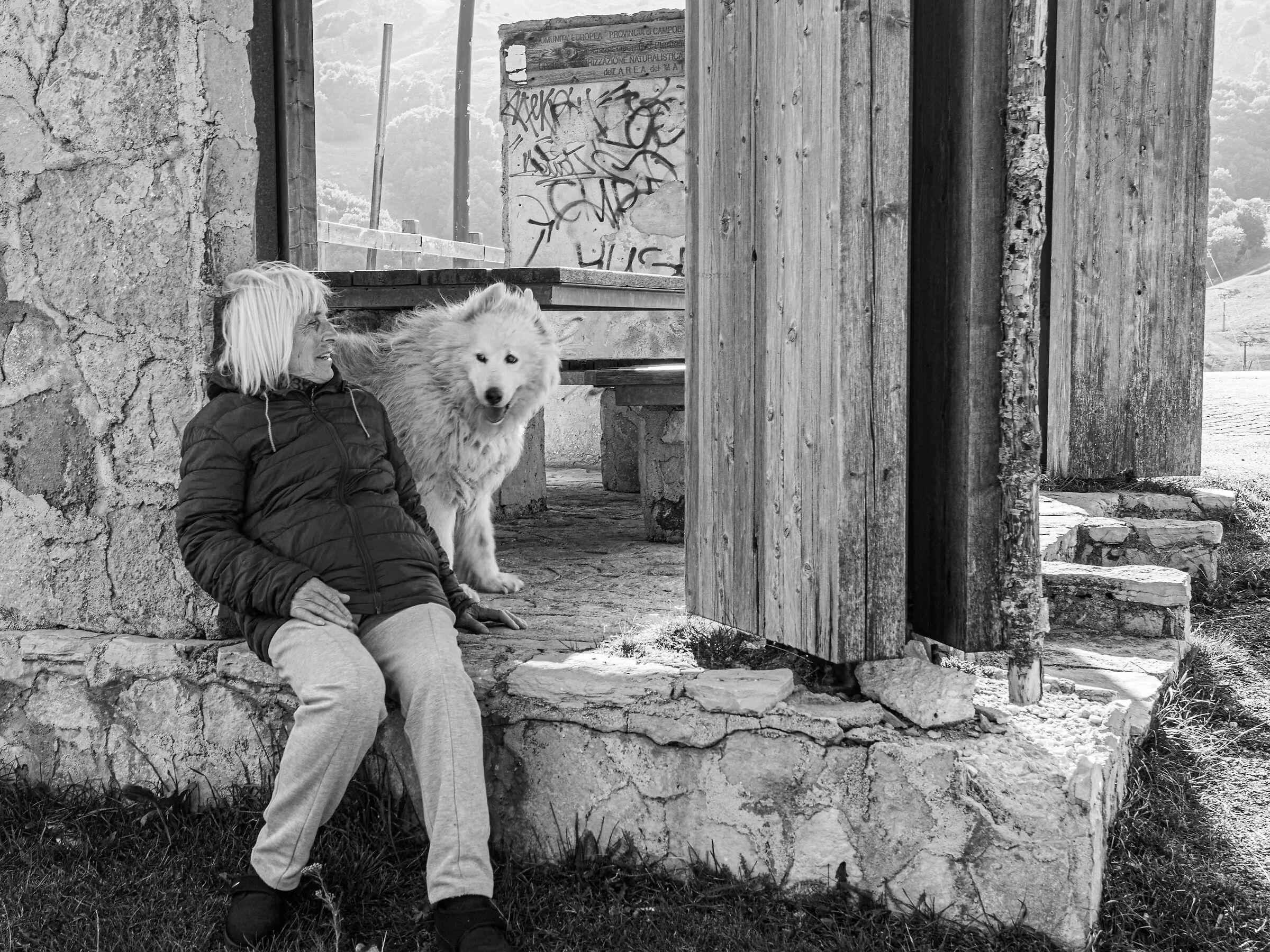 Lady with her dog. Molise
