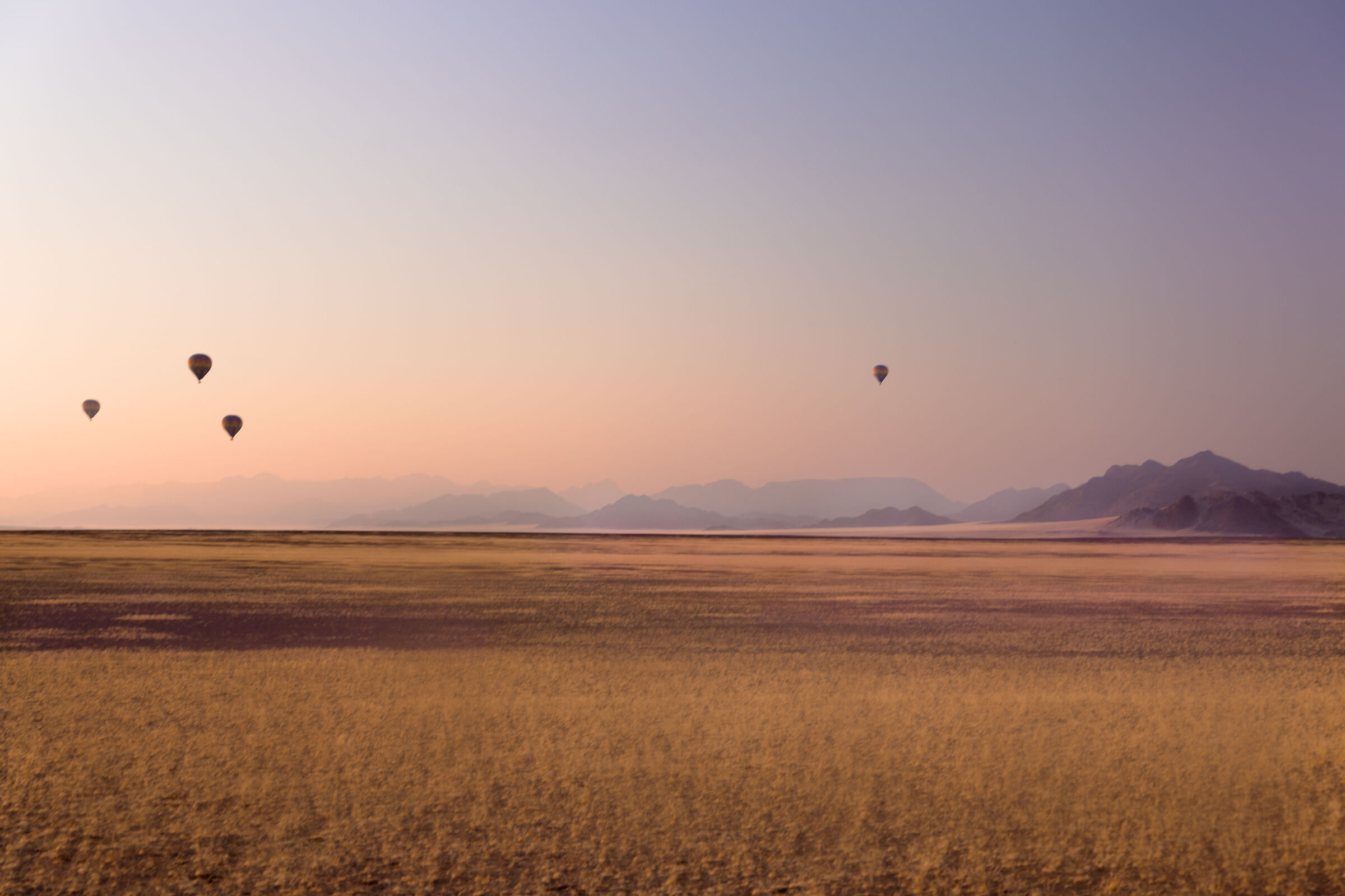 Hot air balloons in the Namib desert