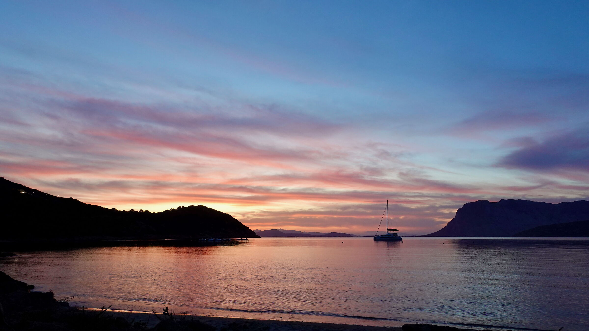 Sunset at Capo Coda Cavallo at the end of May