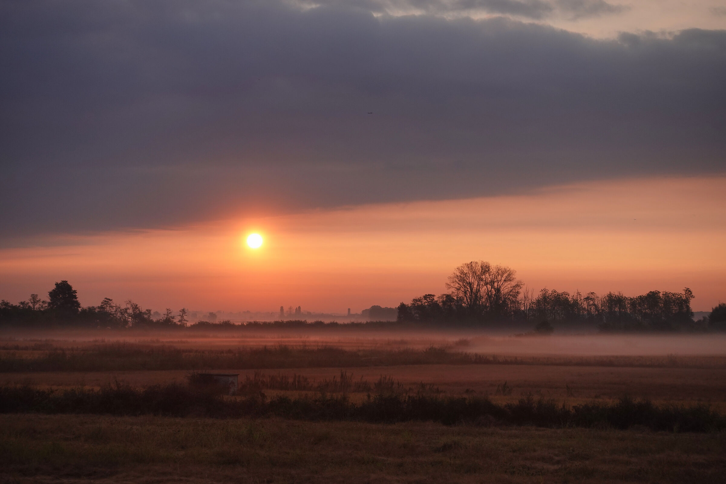 Sunrise in the Novara countryside