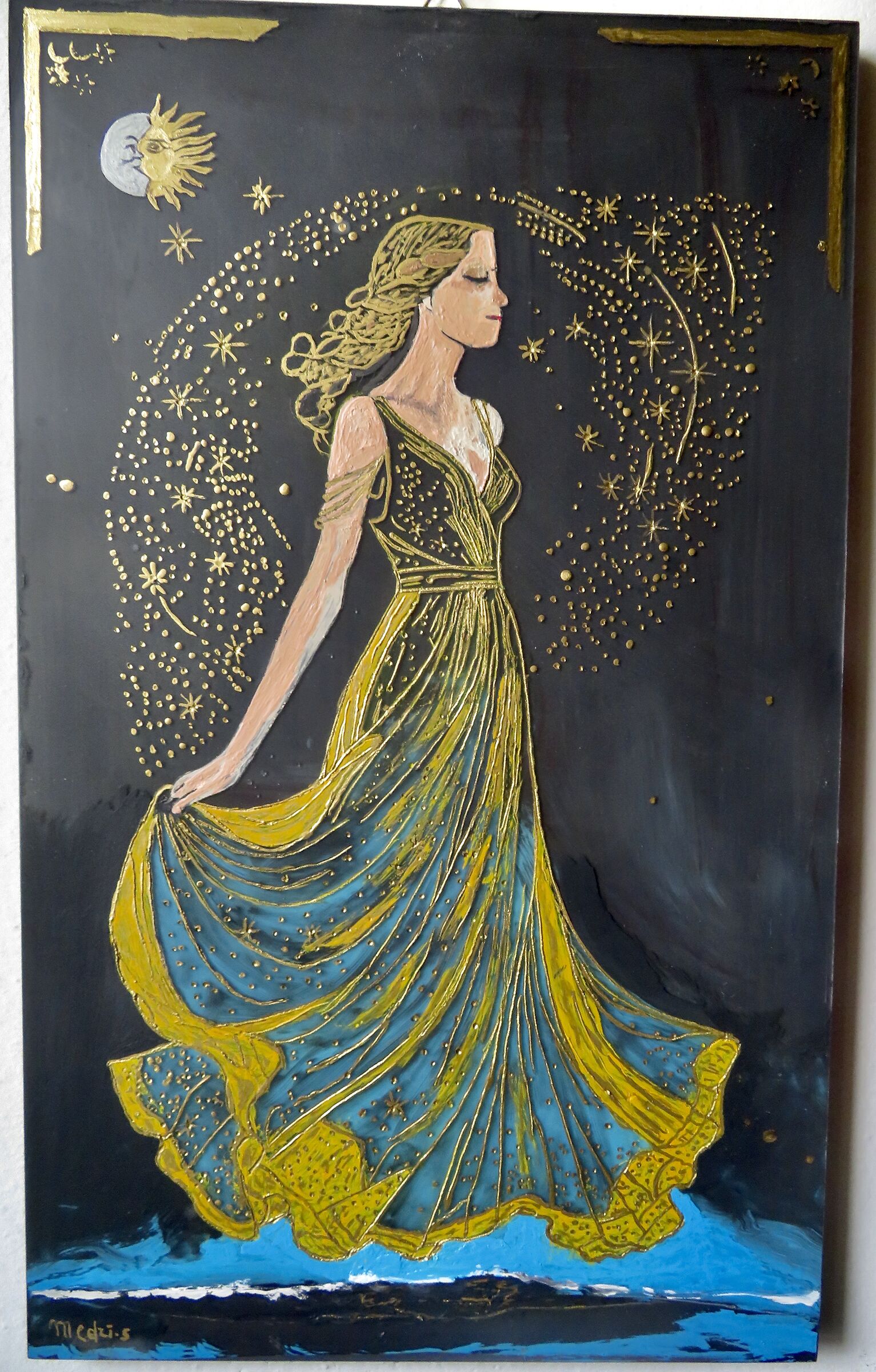 Lady in elegant blue