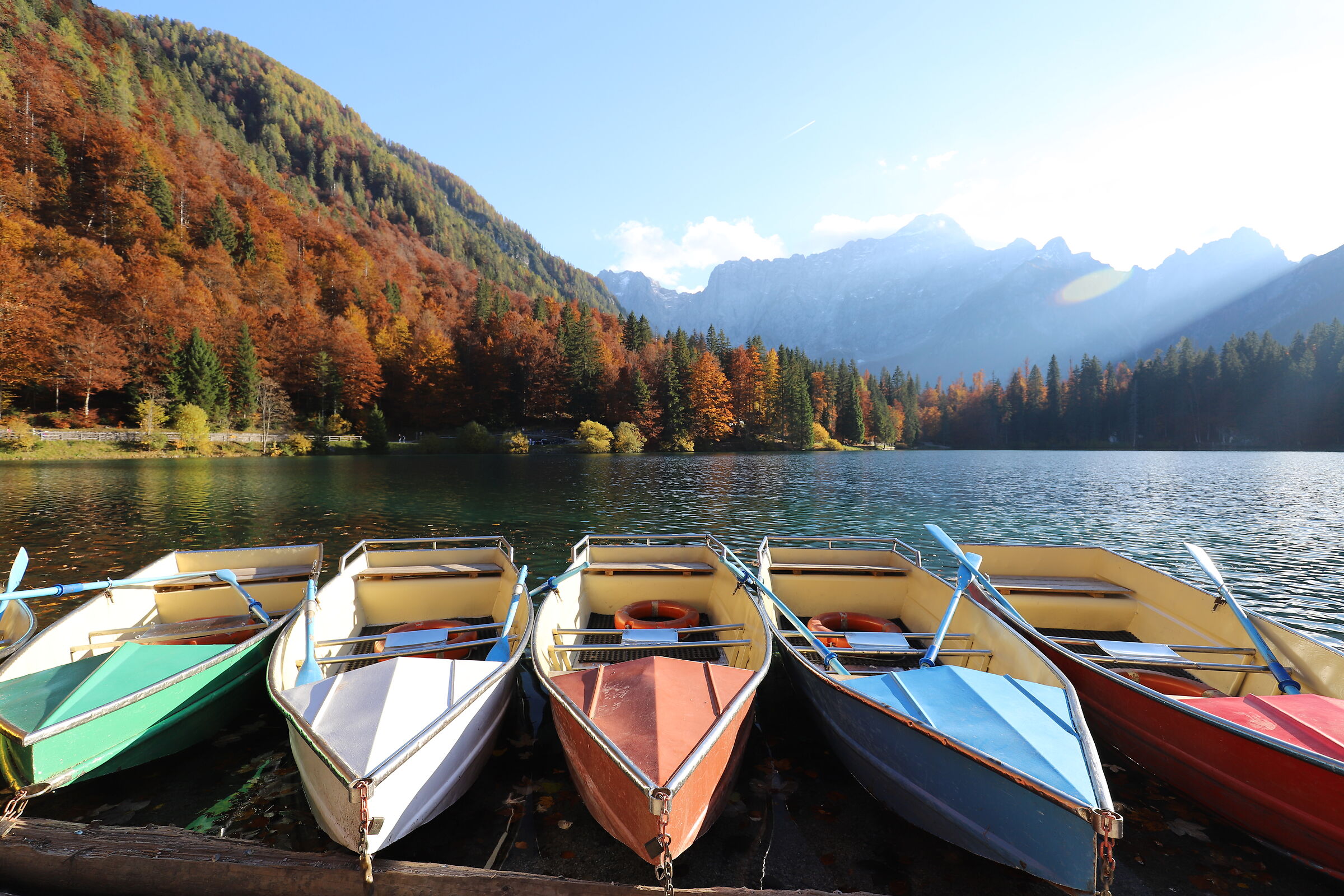the boats of Lake Fusine