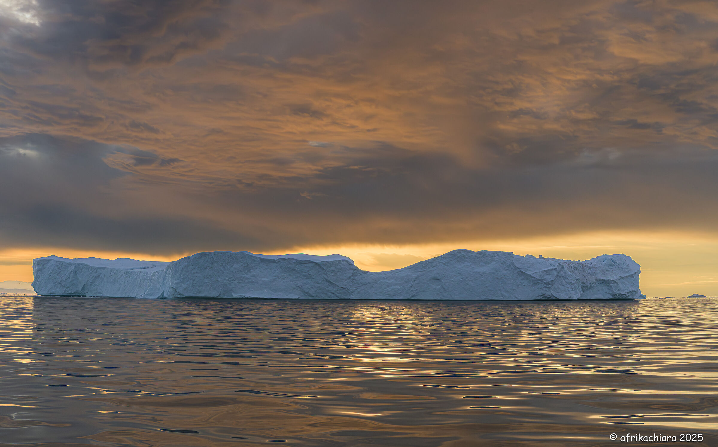 At sunset the sea is tinged with gold