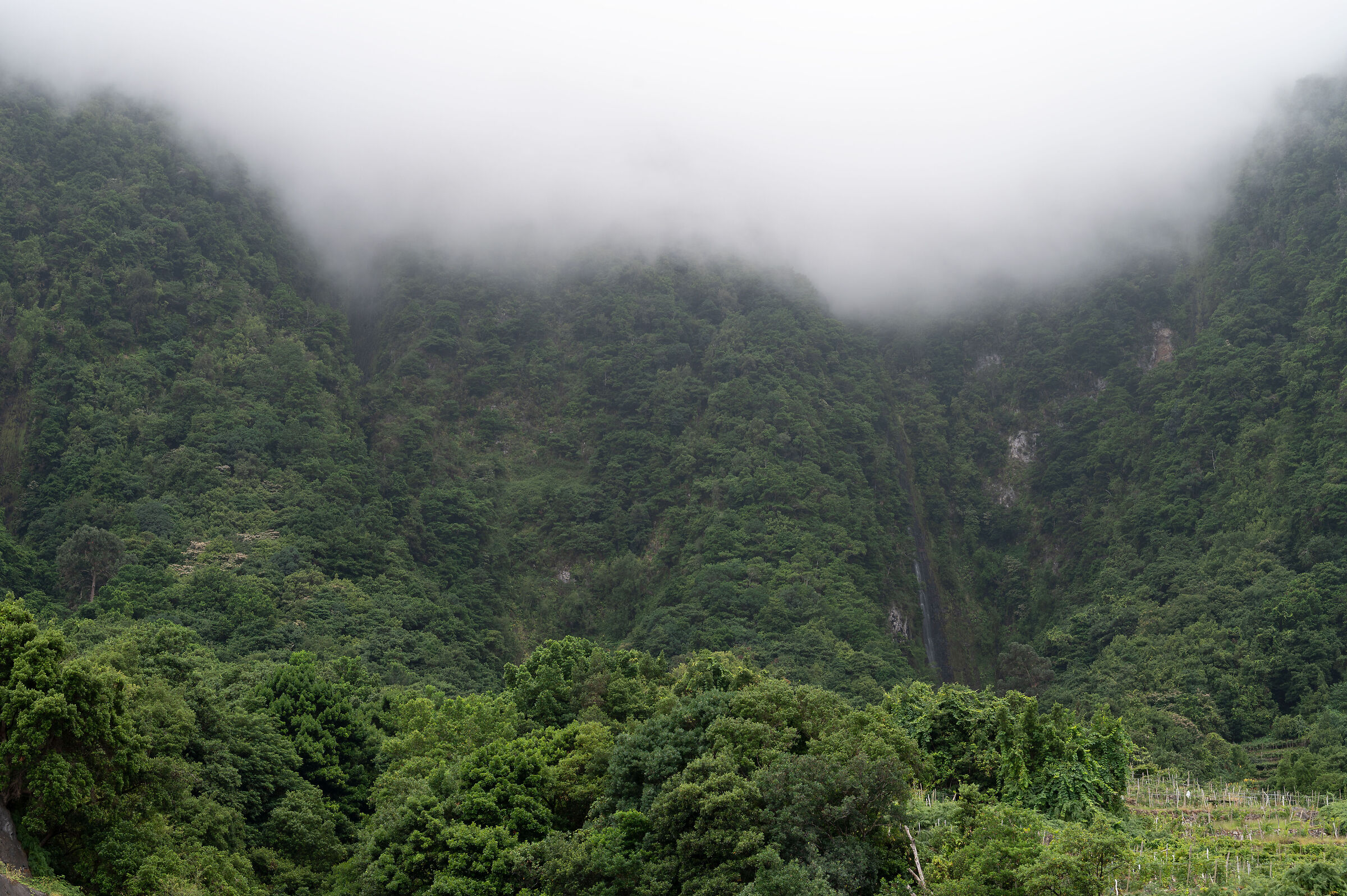 Nuvole, cascate e verde lussureggiante
