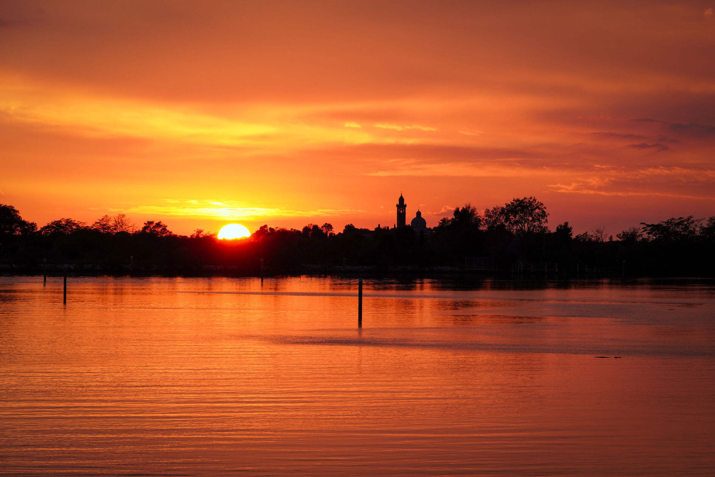 Il tramonto sulla laguna