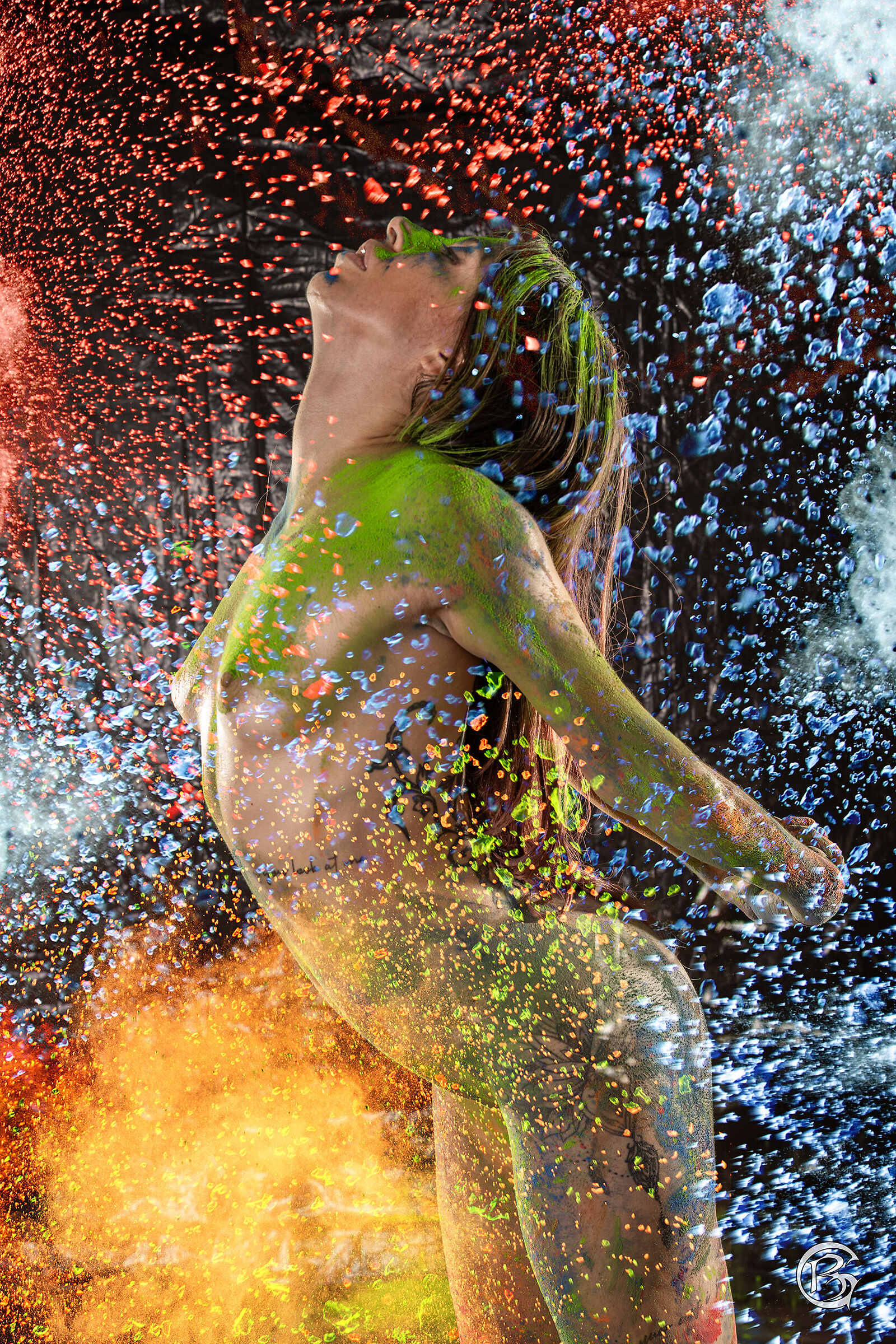 Experiment with colored powders