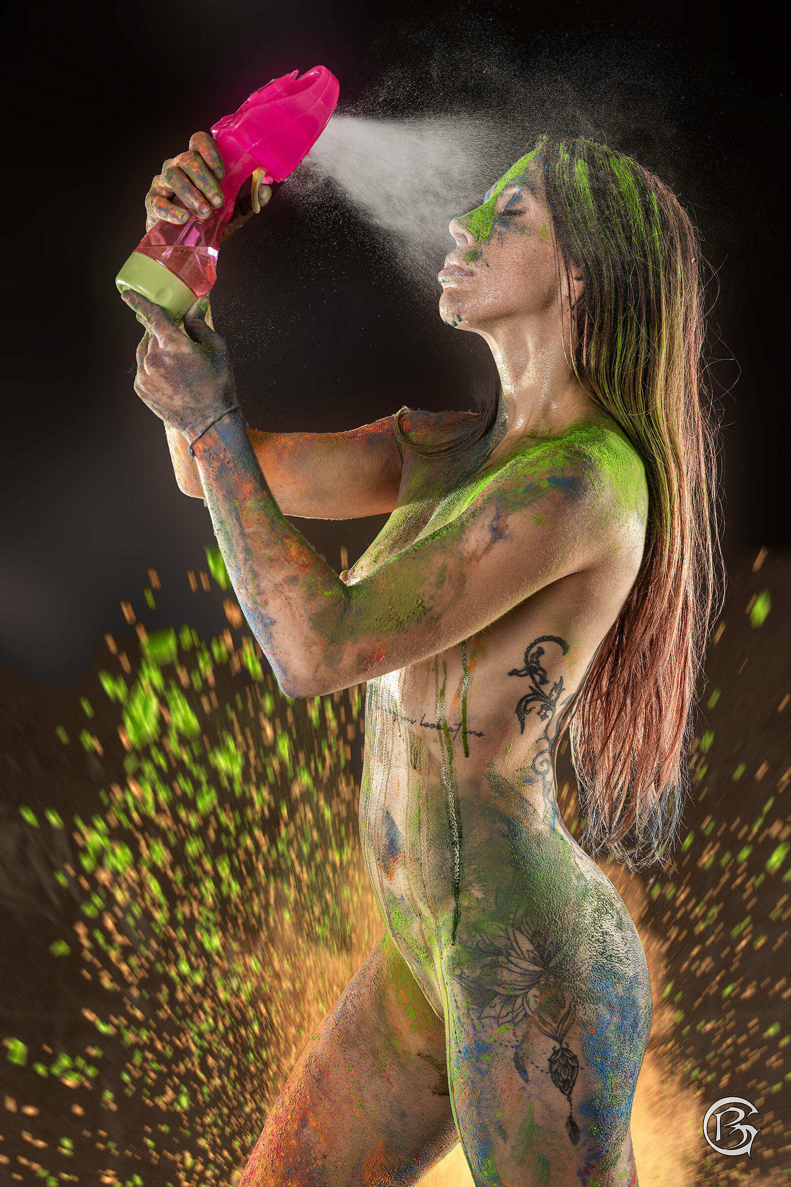 Experiment with colored powders