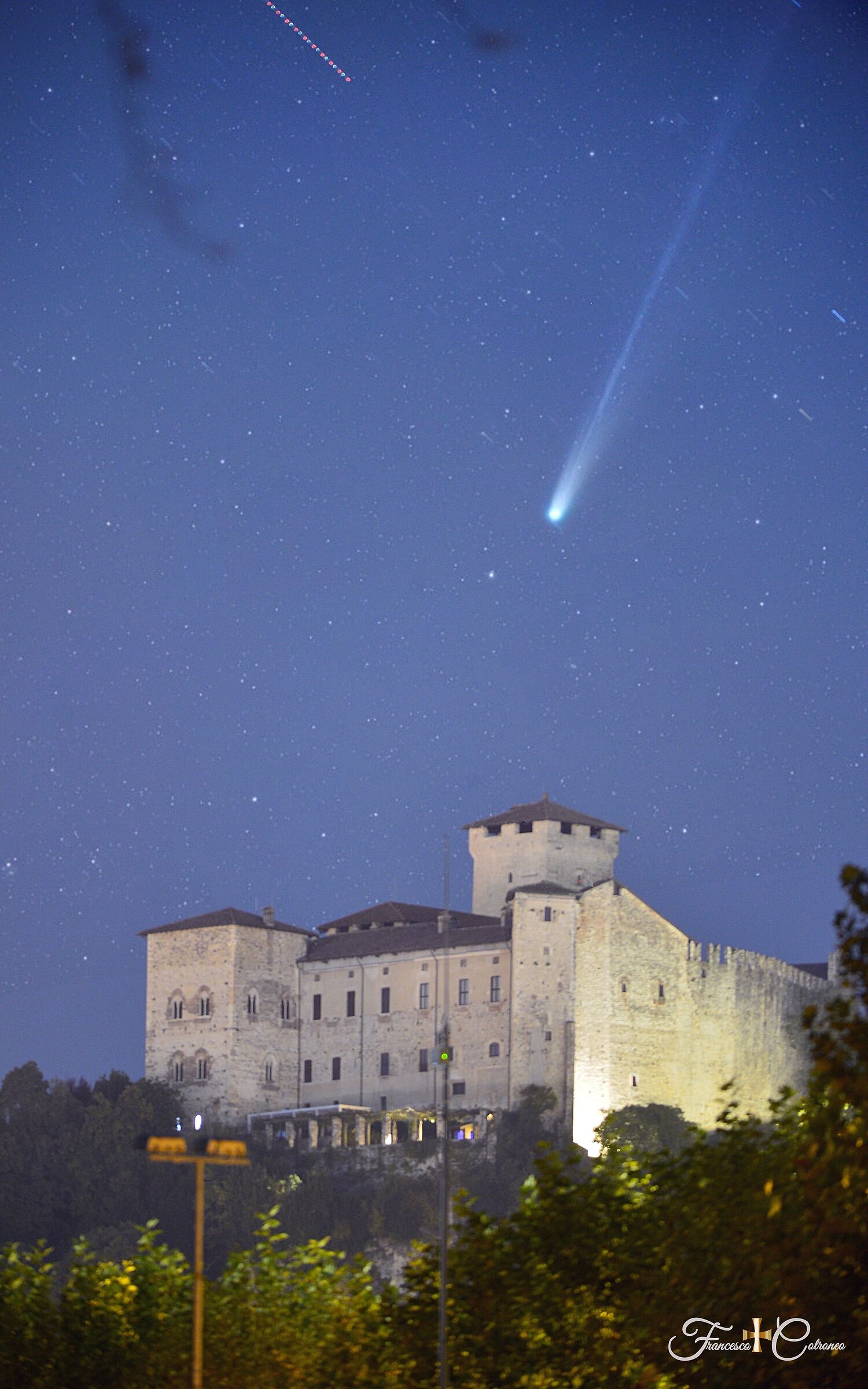 Rocca di Angera and Lemmon comet Medieval Fortress