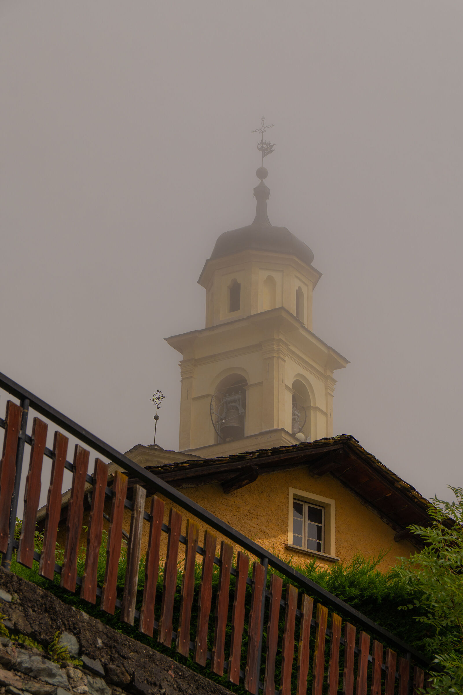 The bell tower in the clouds of the Sanctuary