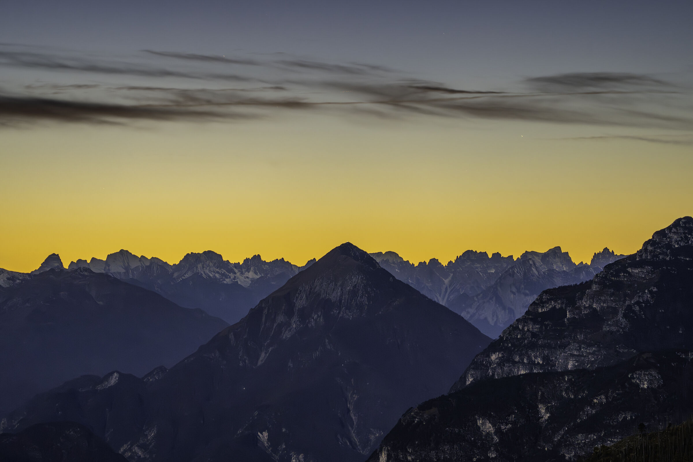 Tramonto sul Montasio , alpi Giulie