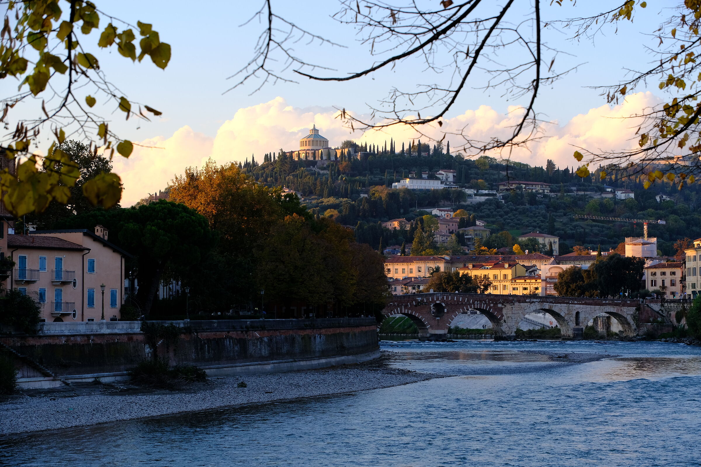 Verona ponte Pietra, alto Sant. of Our Lady of Lourdes
