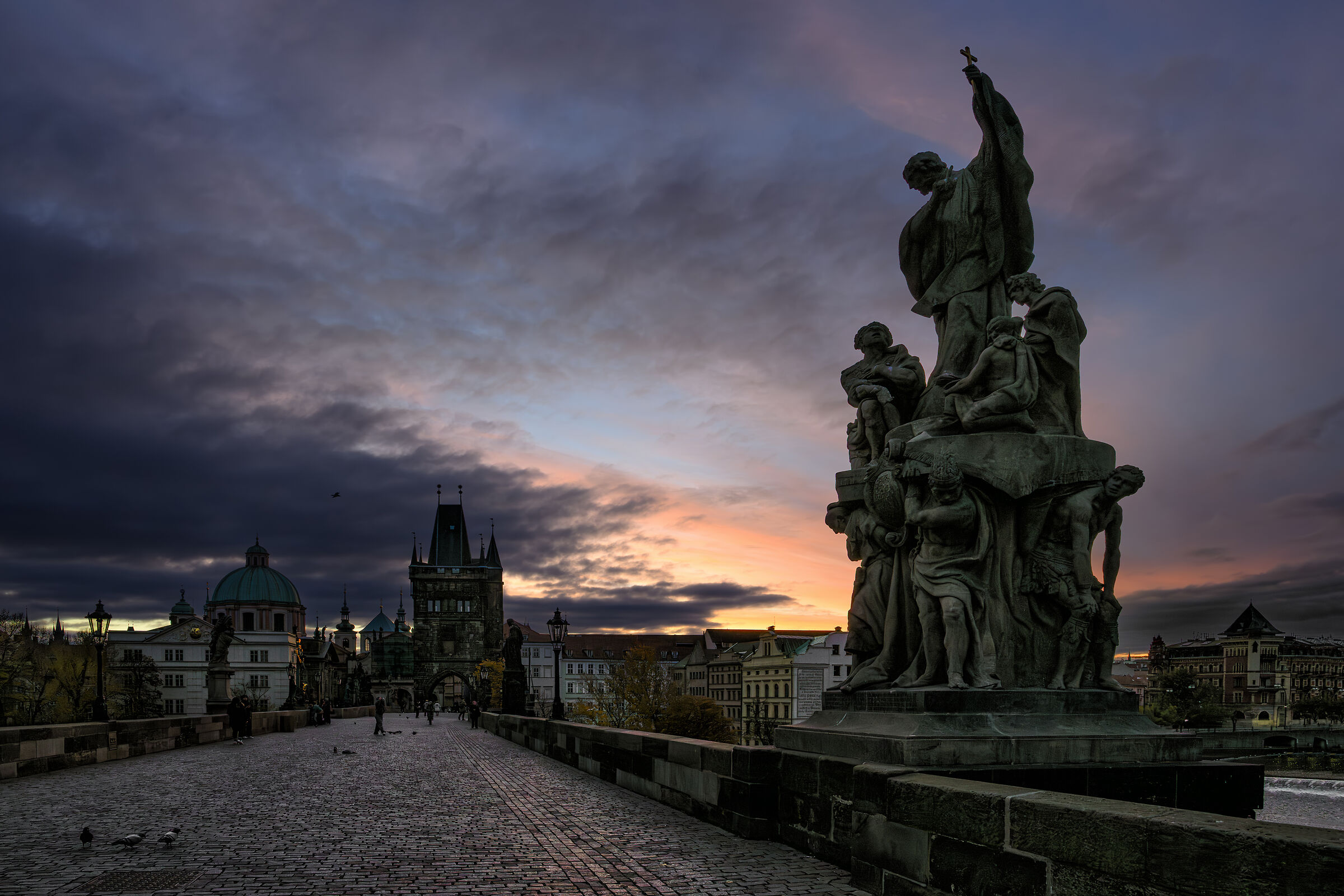 Sunrise over Charles Bridge