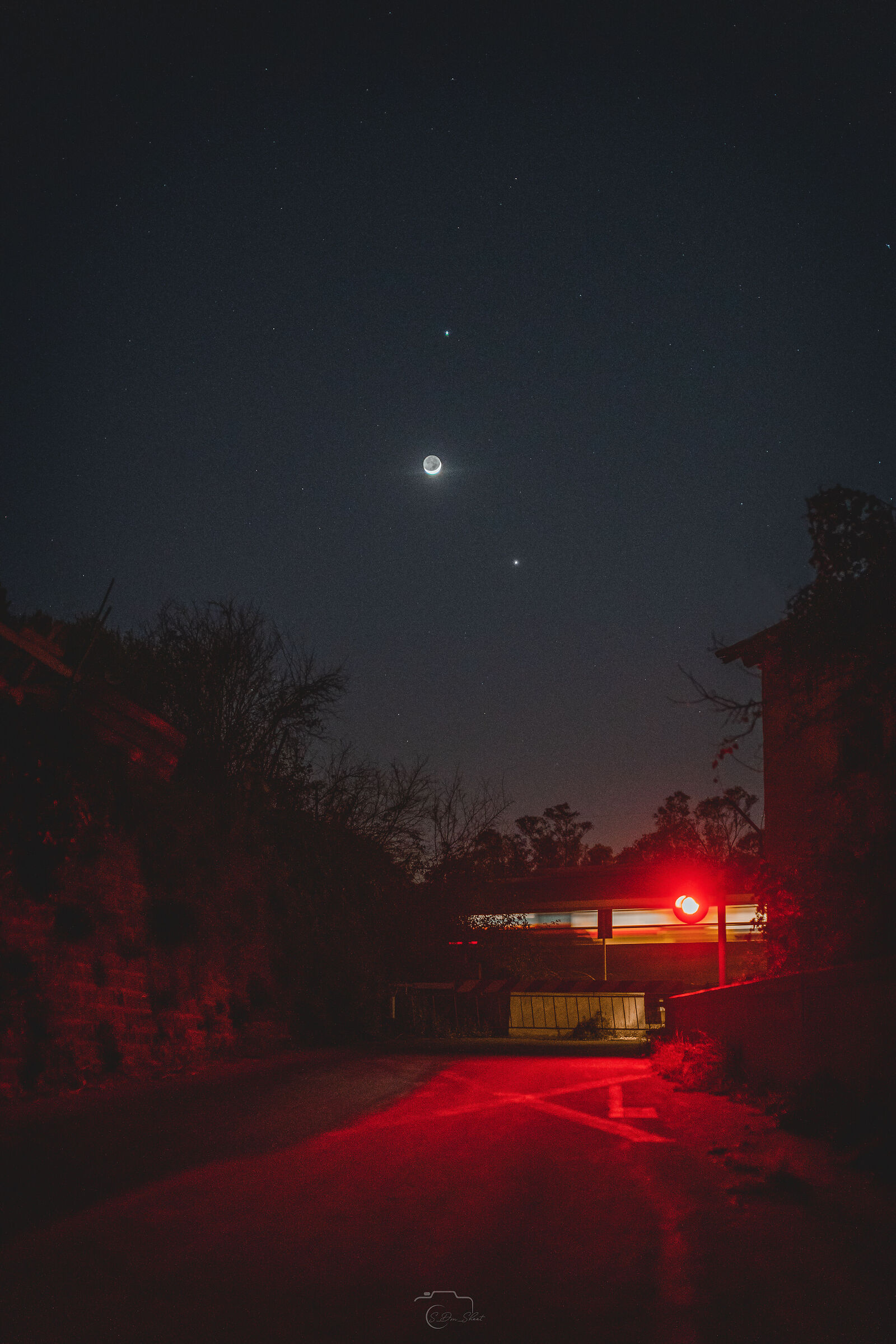 Congiunzione Luna Giove Saturno