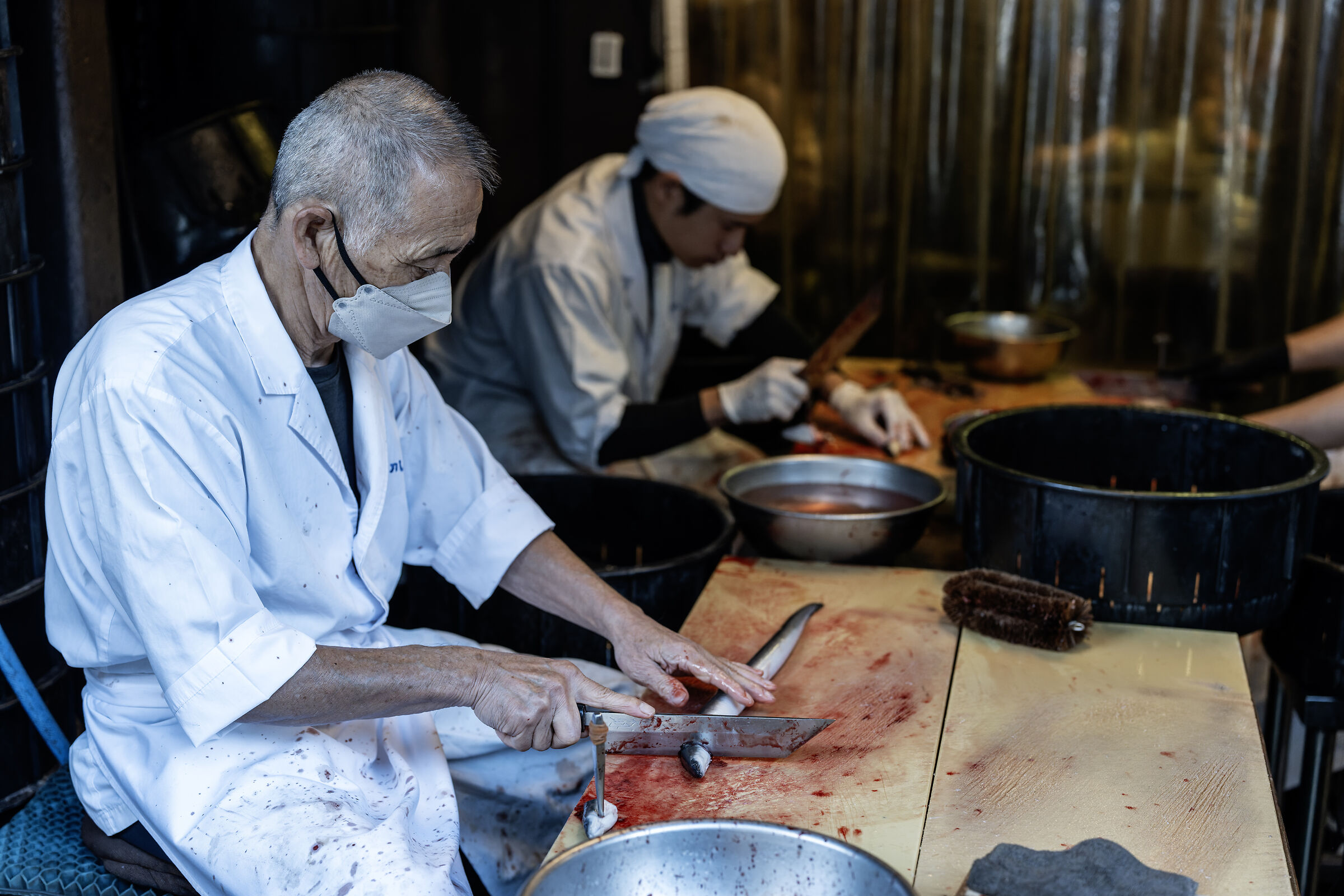 The eel cutter in Japan