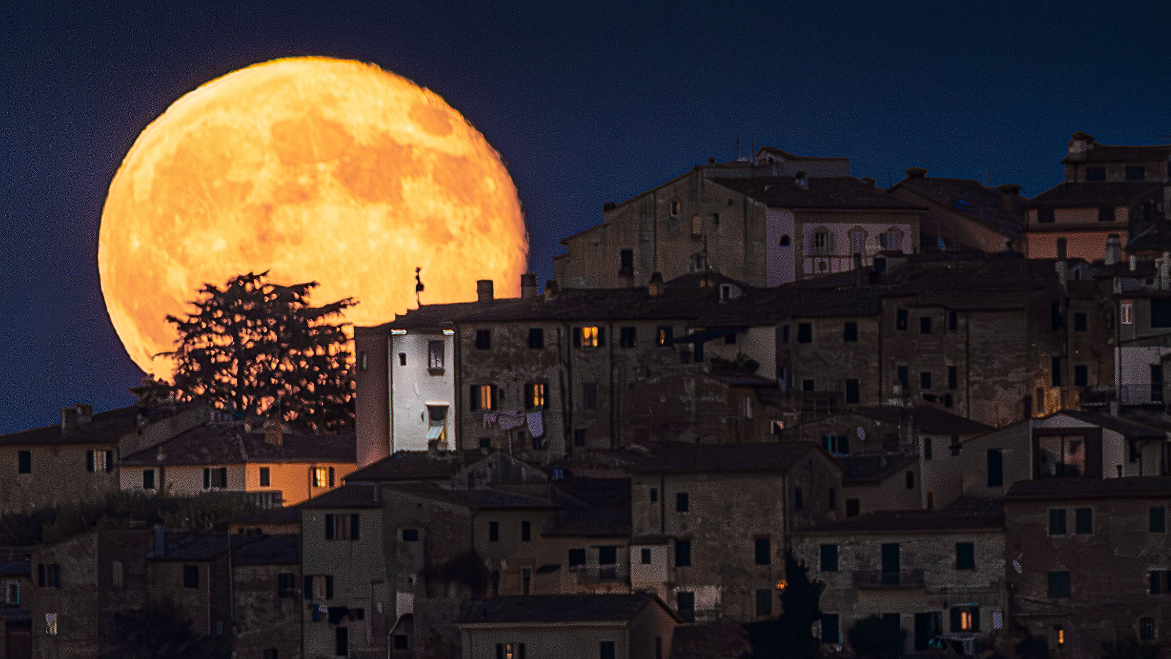 Lunar dawn and the old village