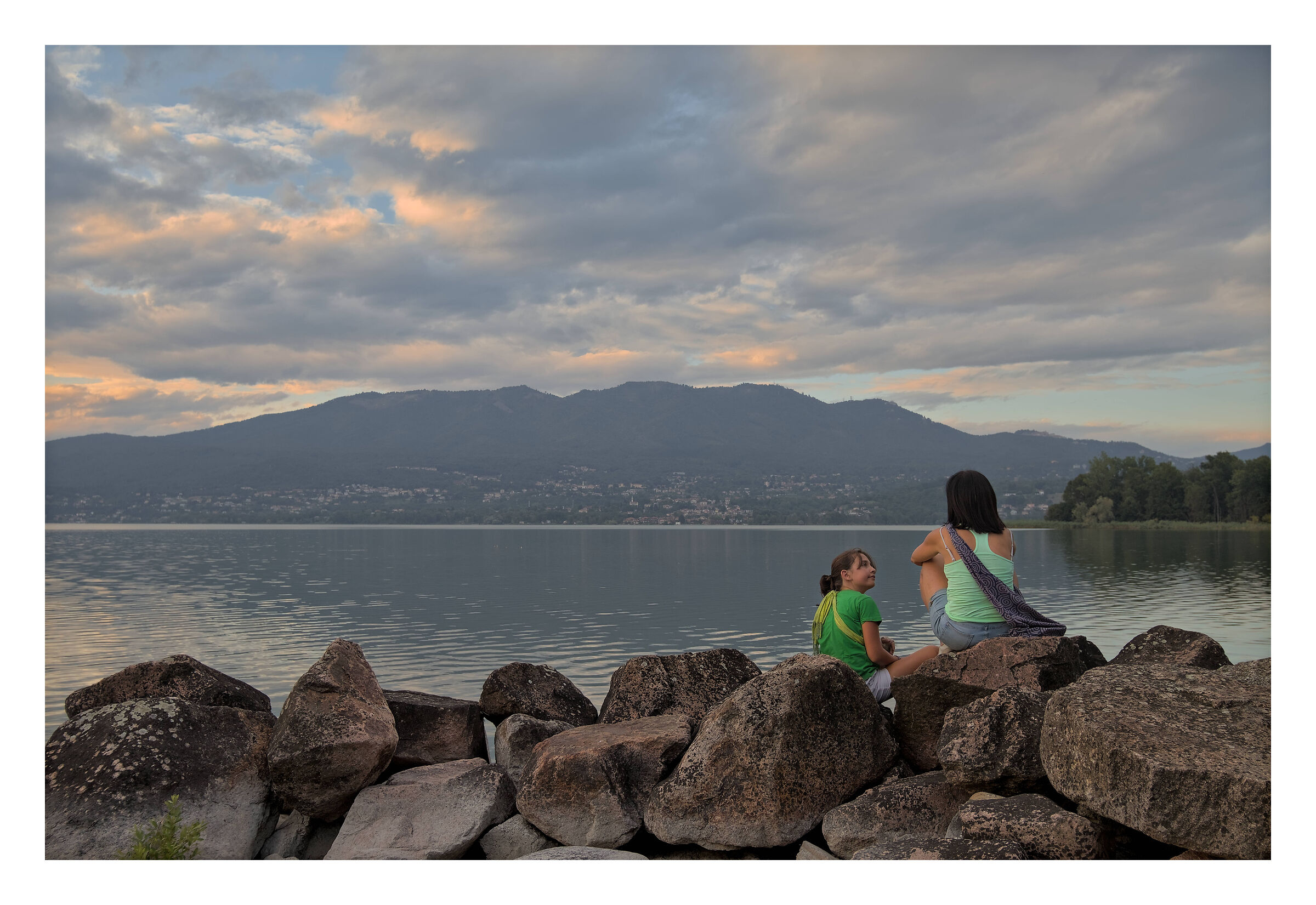 chatting by the lake