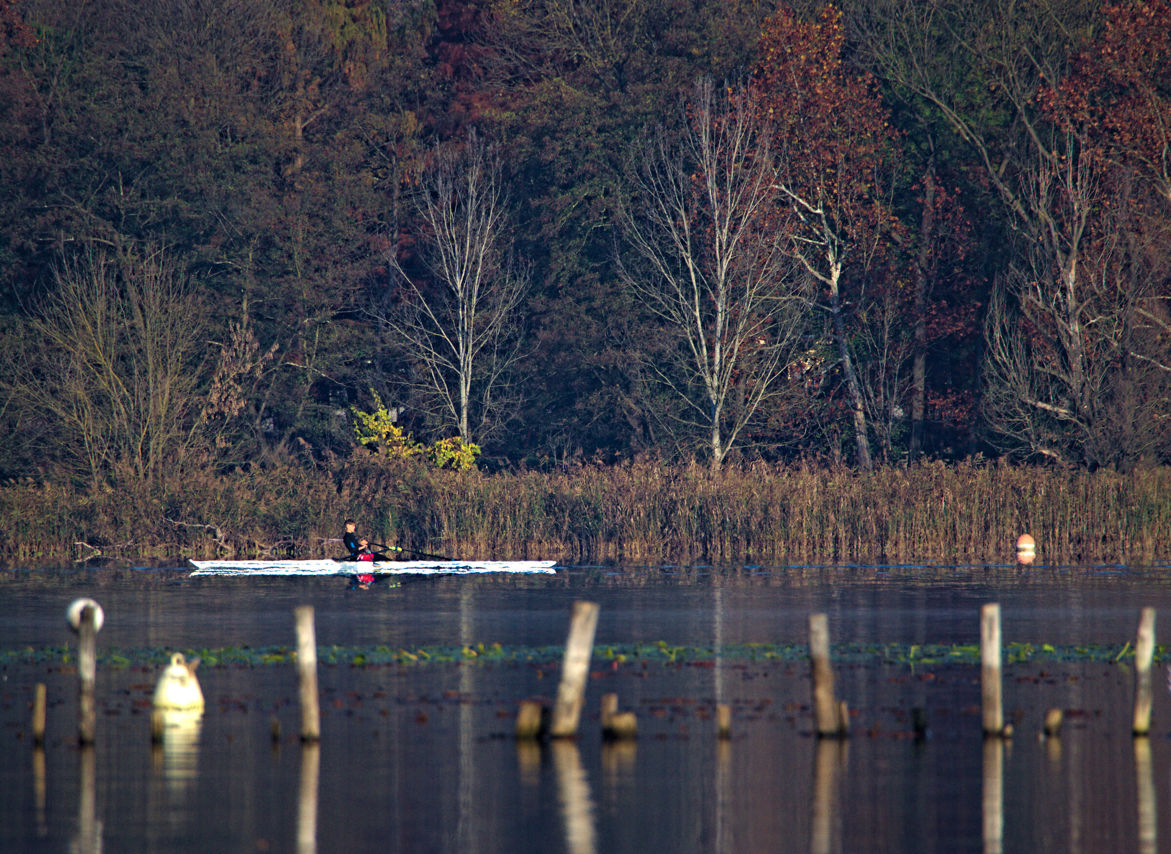 in canoa in autunno