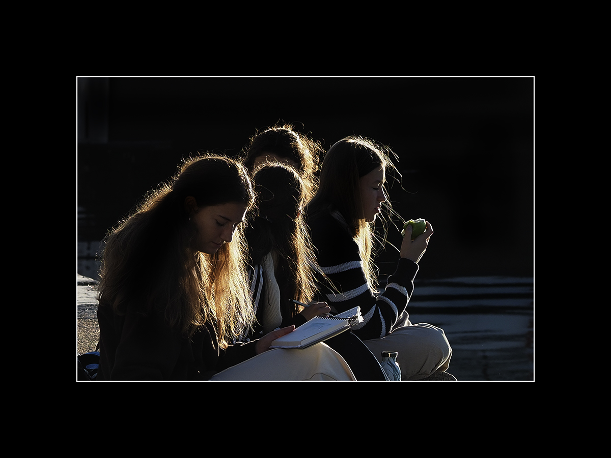 In the shade of the maidens in bloom ...