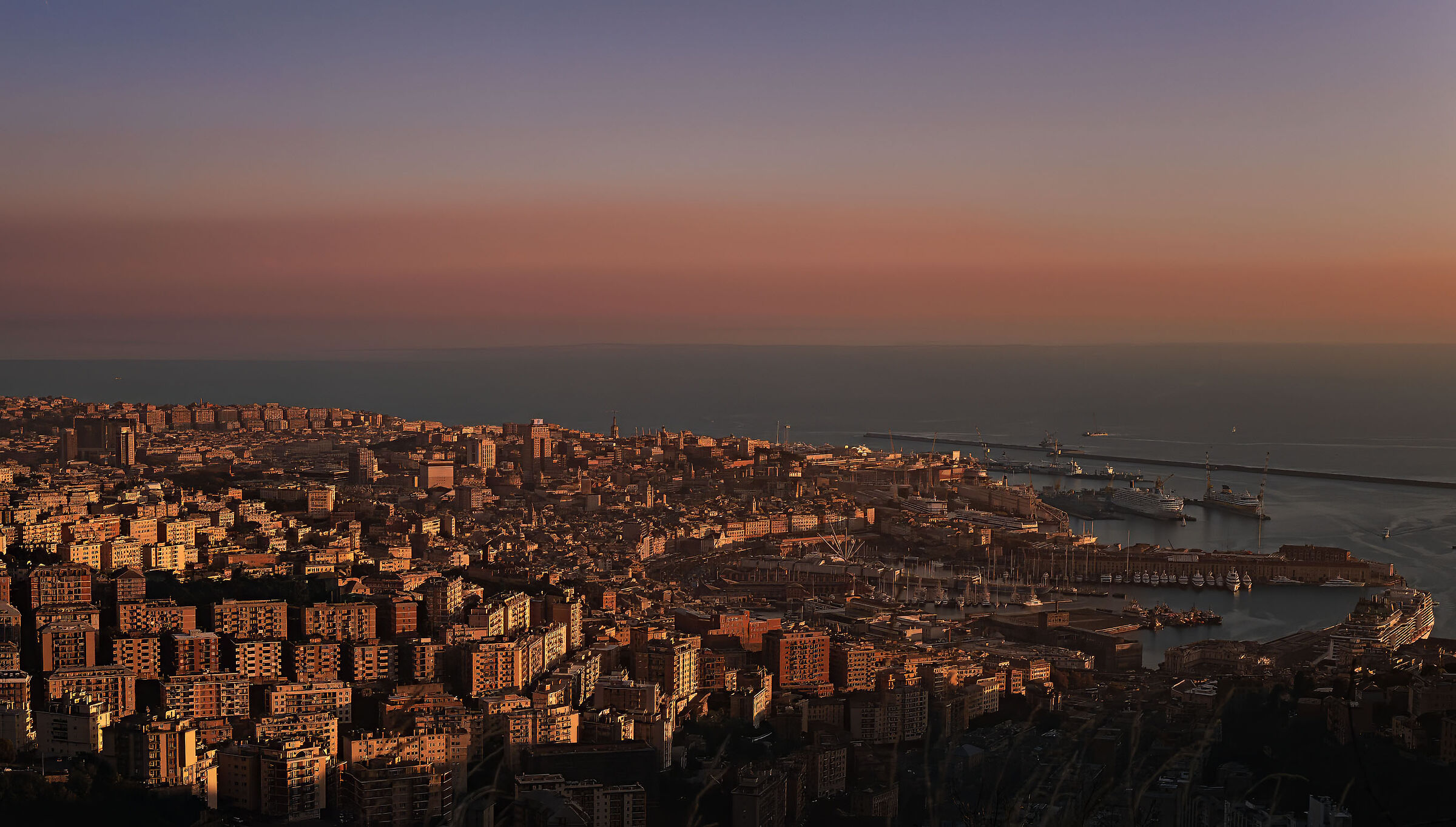 Genoa at sunset