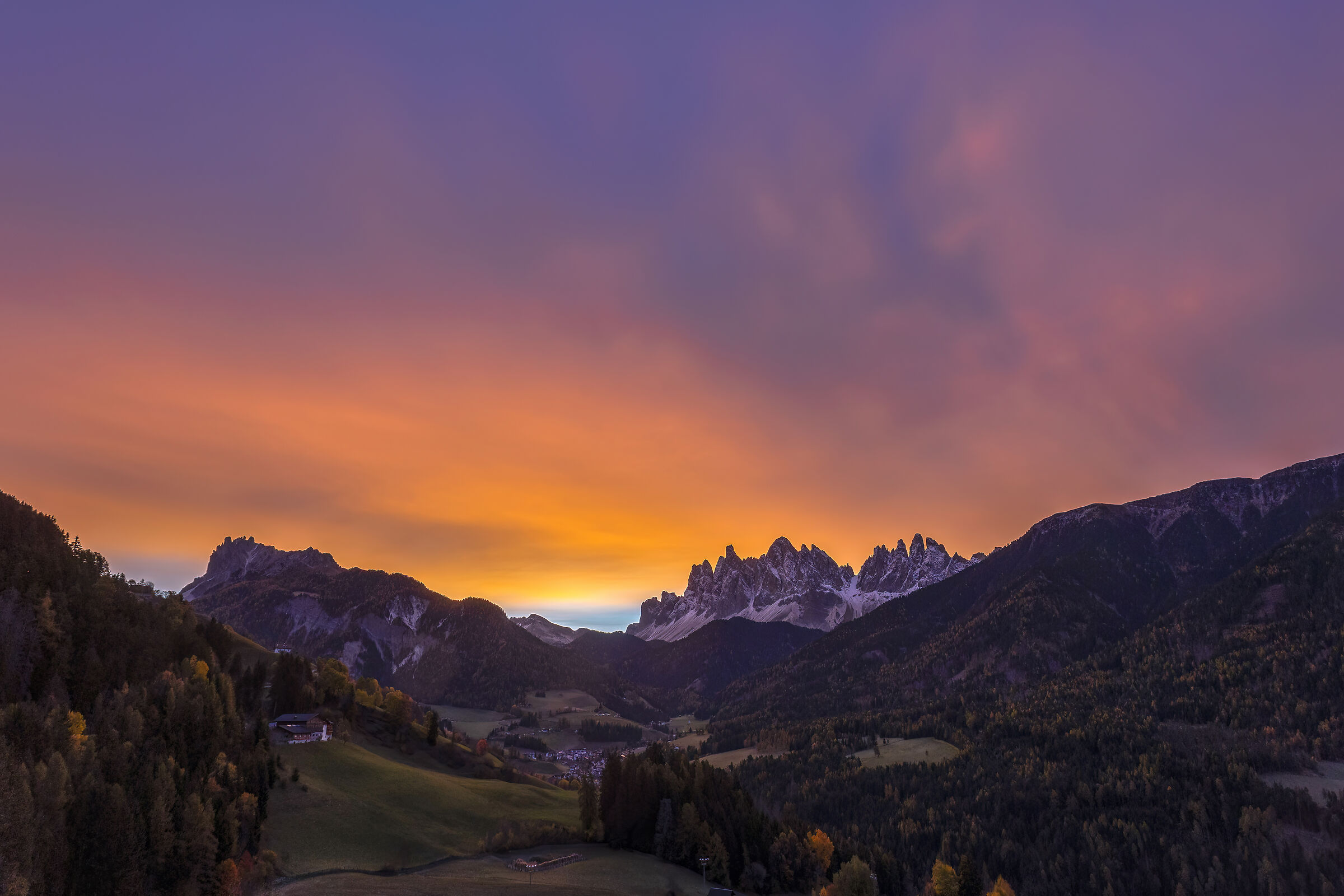 The Odle and the sunrise