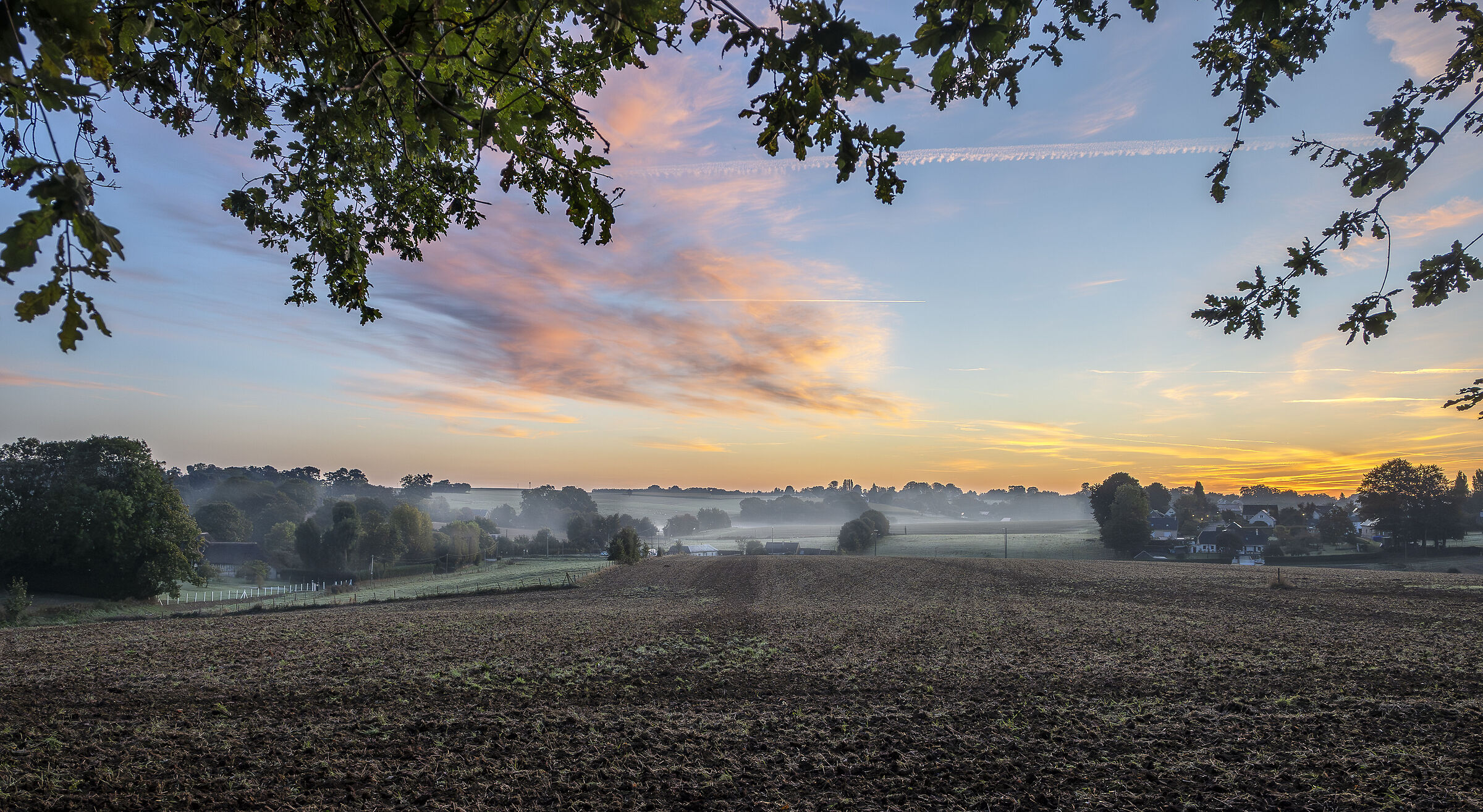 French countryside at sunrise