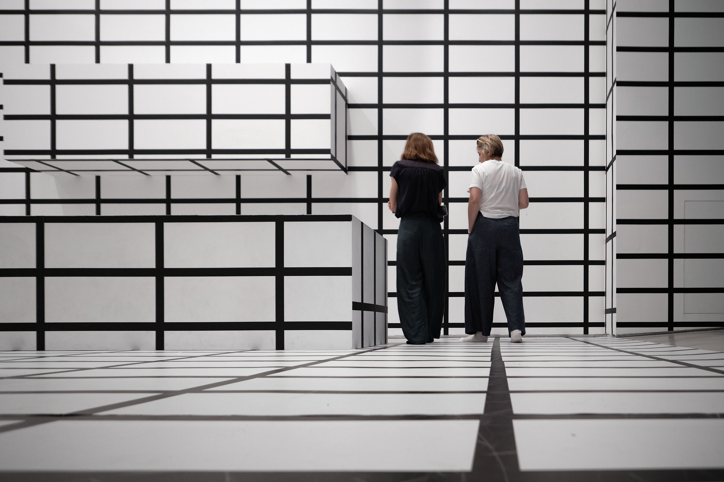 Walking in black and white