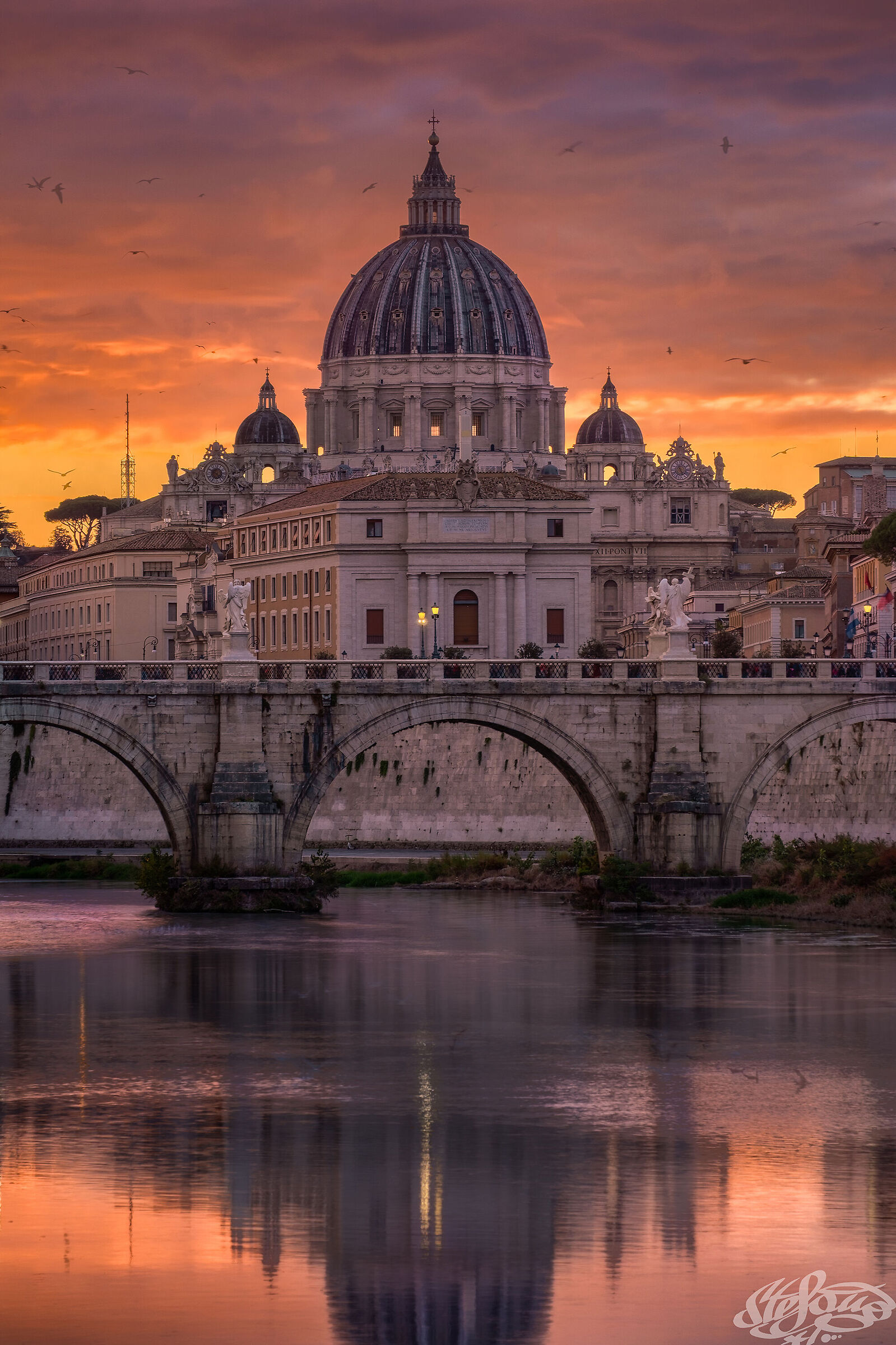Sunset 9 November Tiber Tor di NonaII
