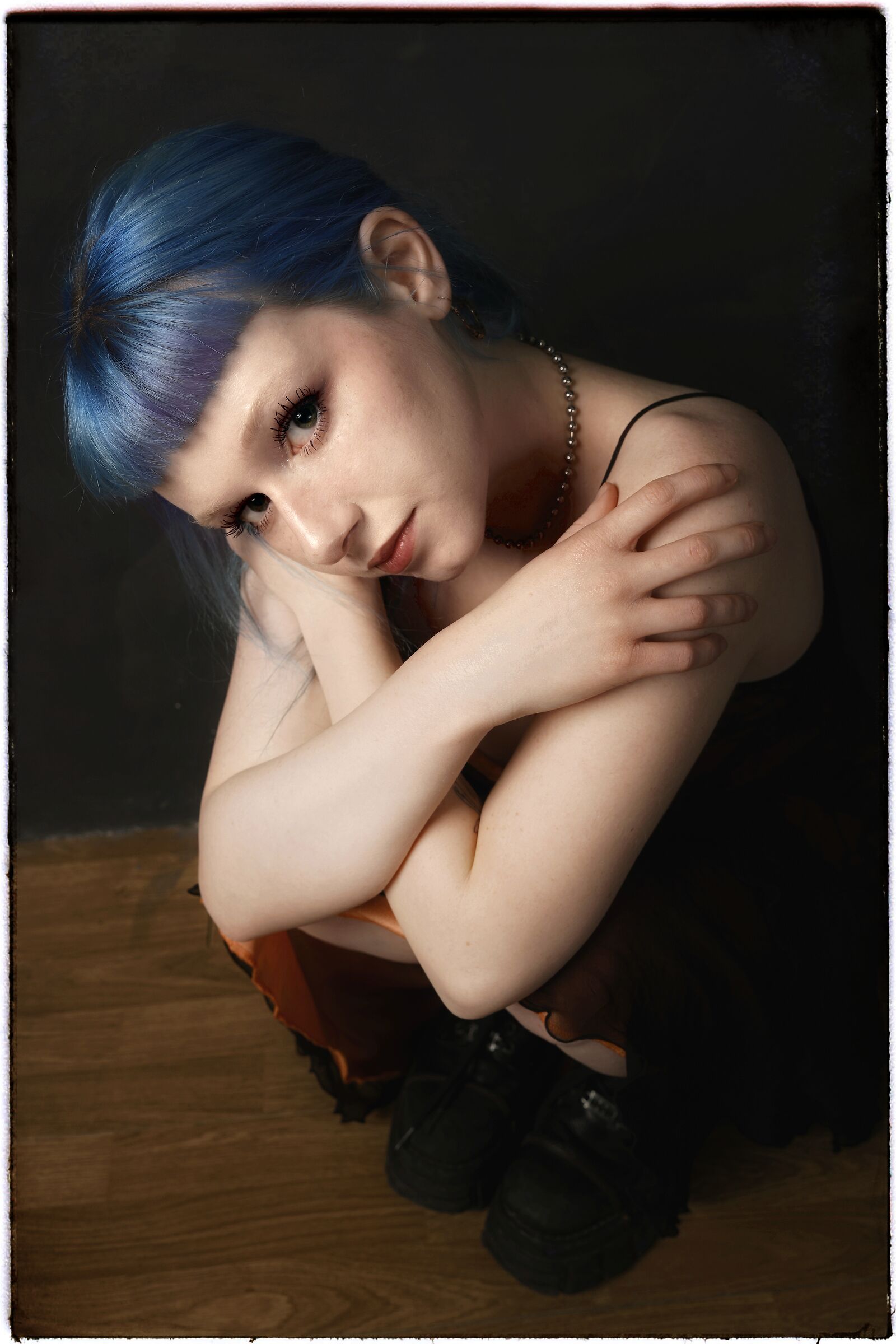 Eyes and Blue hair