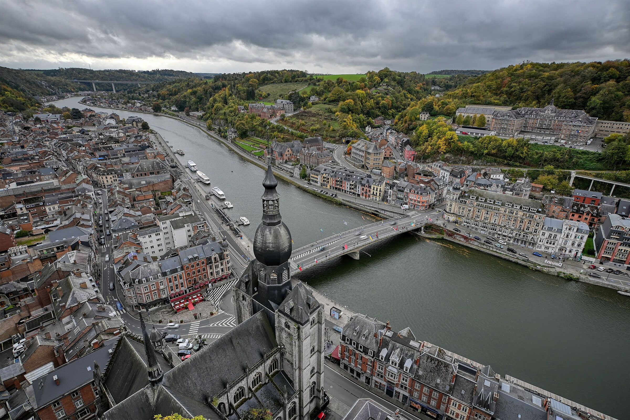 View of Dinant from the Citadelle, Wallonia, Belgium