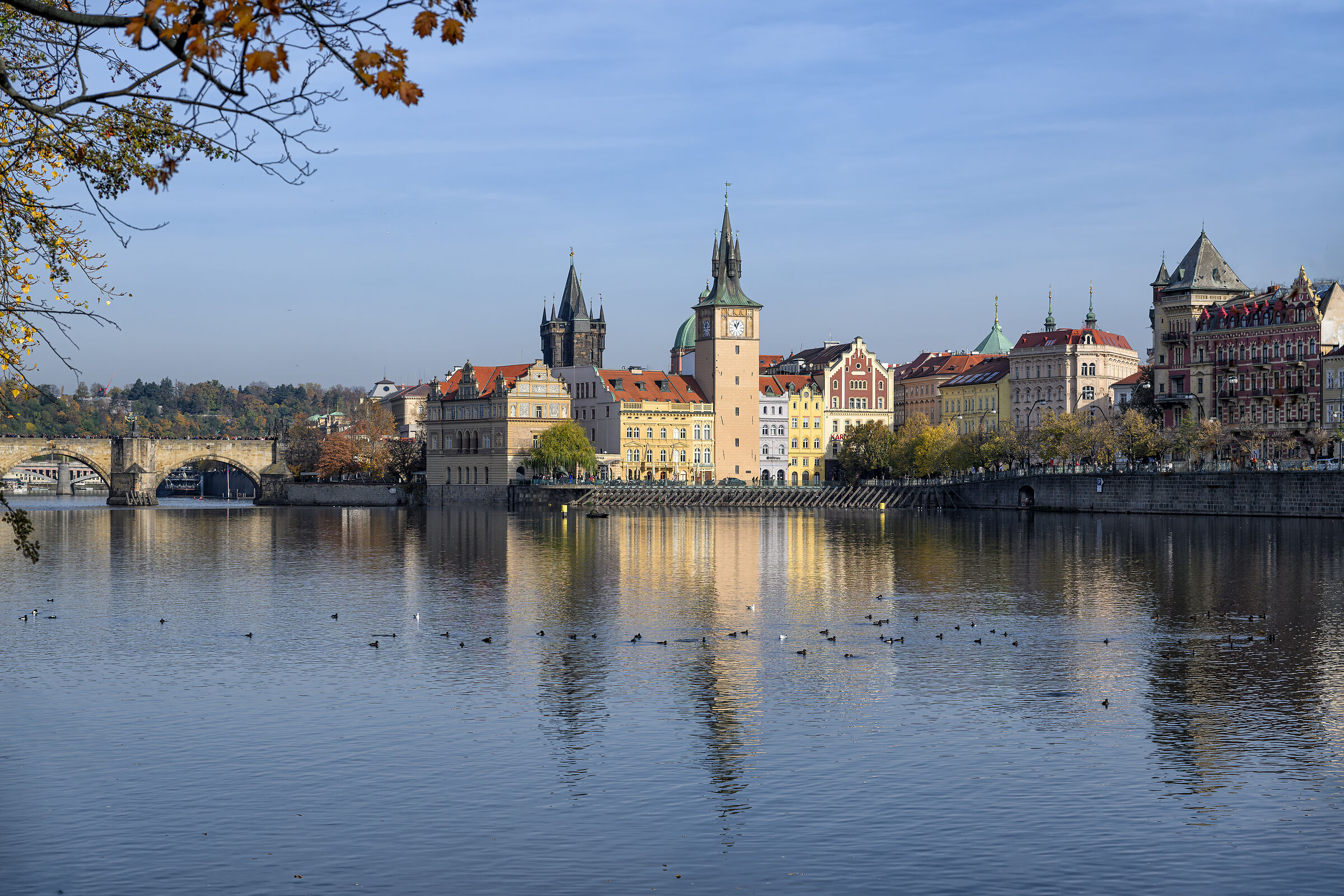 Prague along the river