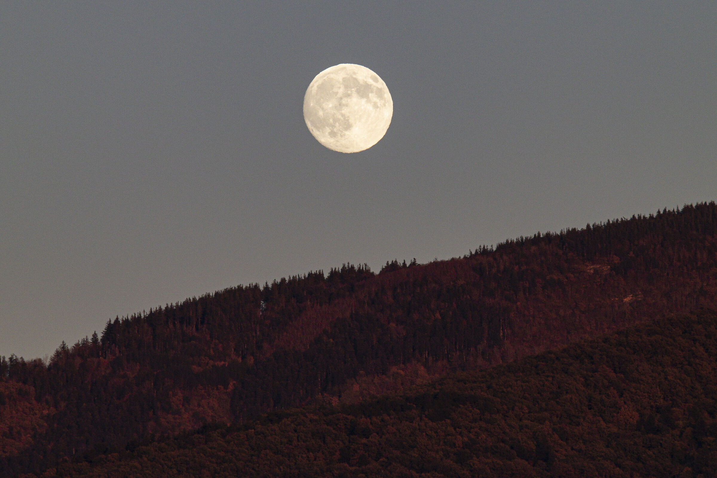 Super Moon and sunset