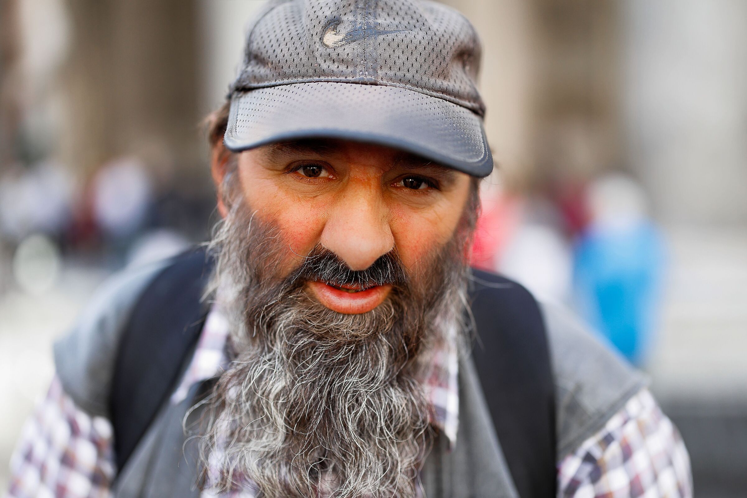 The eyes of a homeless man