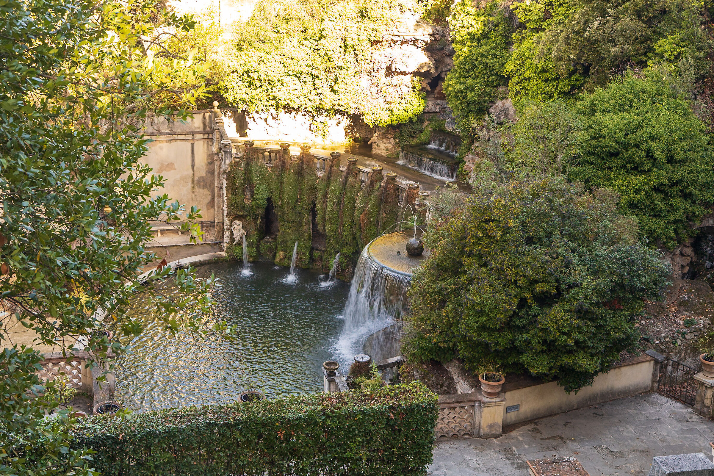 La Fontana di Villa d'este dall'alto