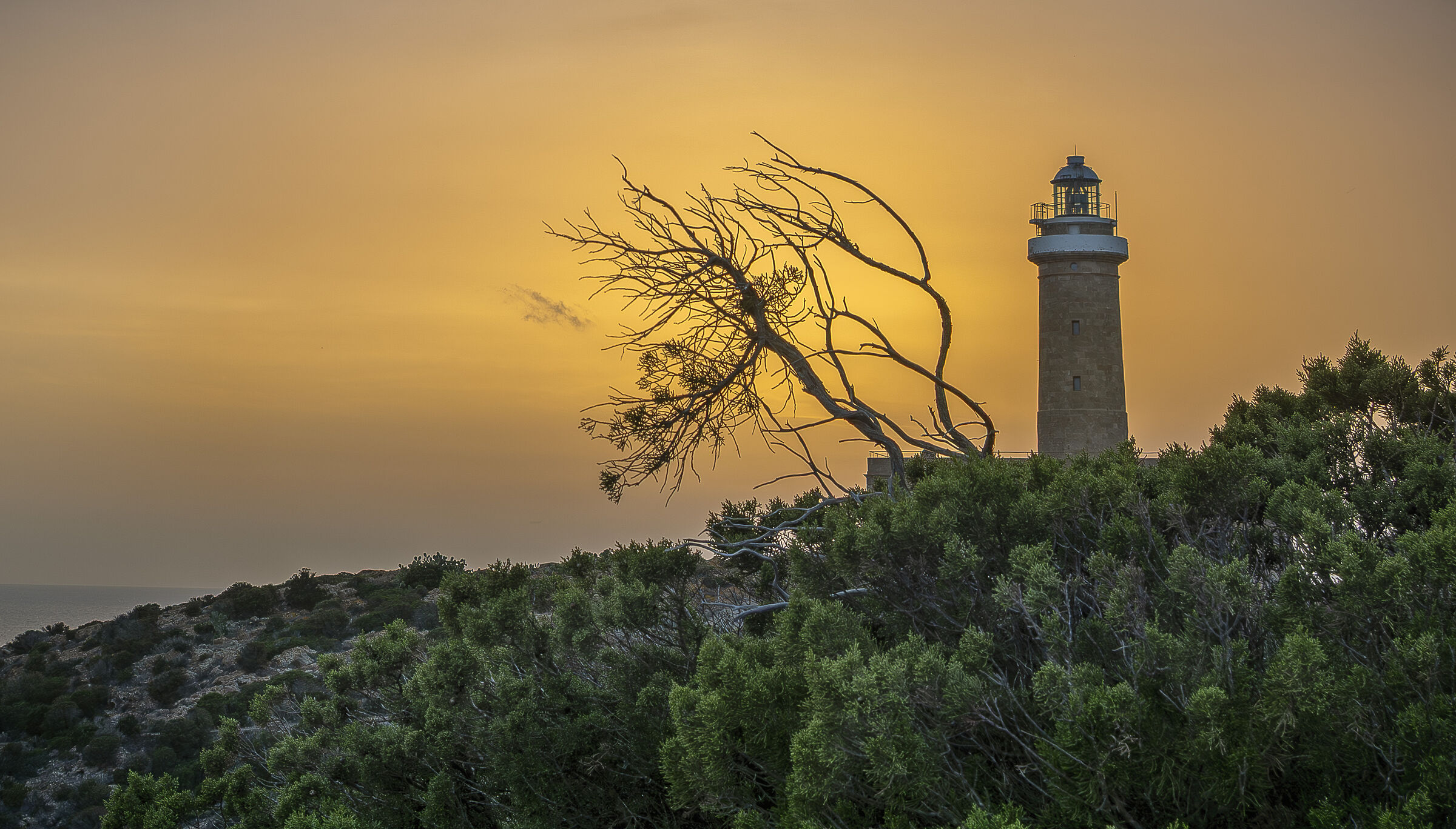 Capo Sandalo lighthouse at sunset