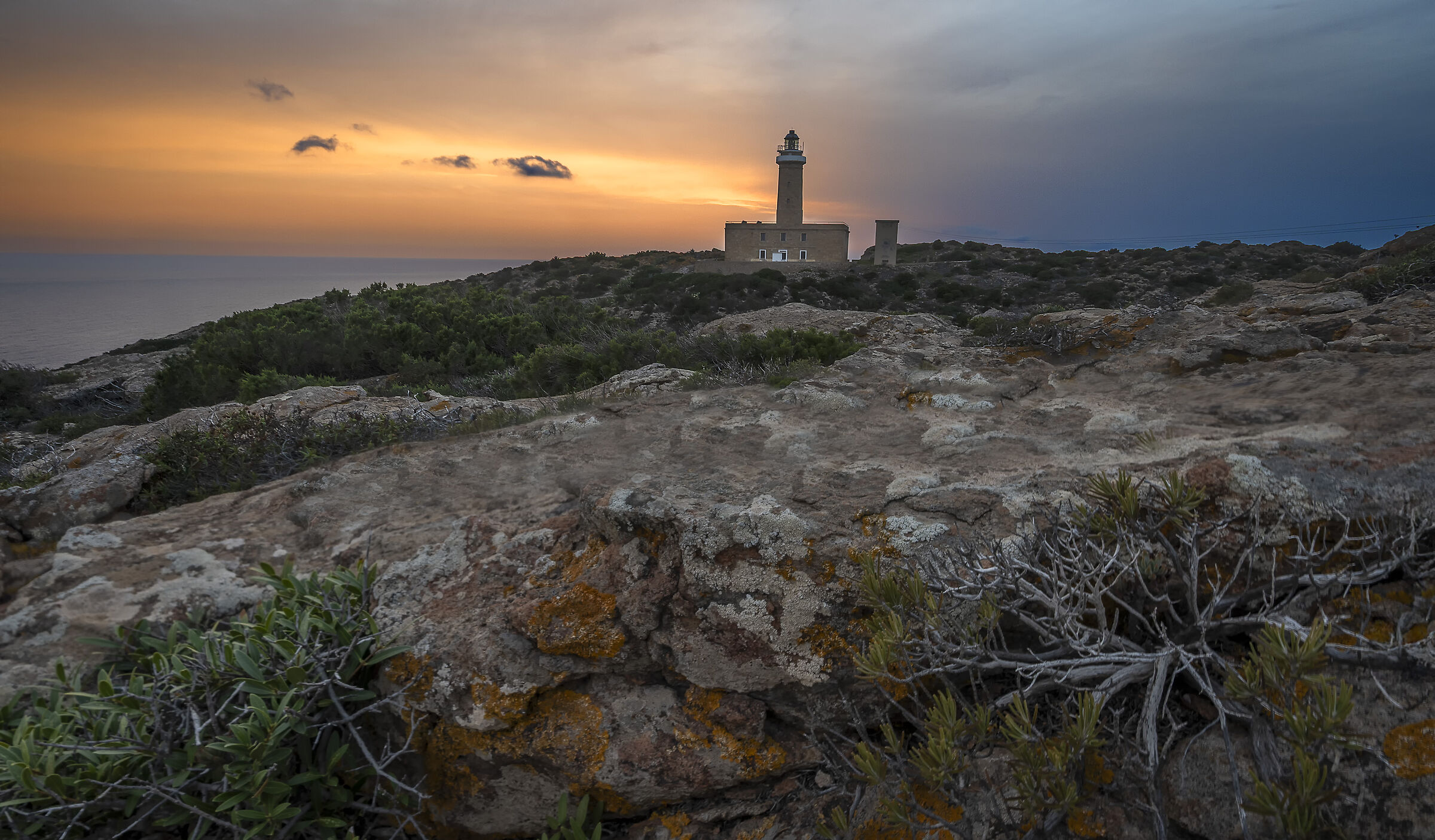 Capo Sandalo lighthouse at sunset