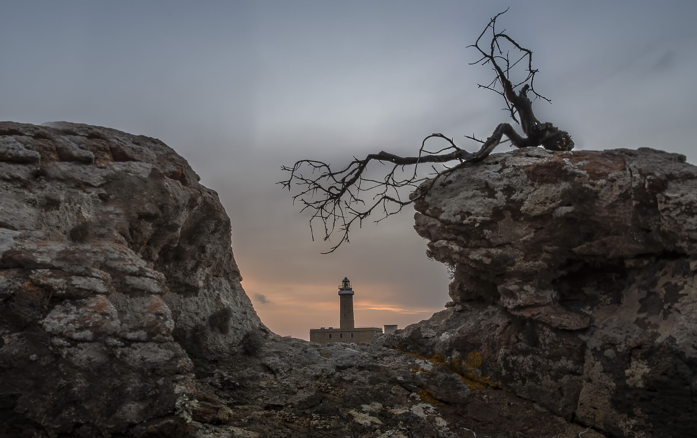 Capo Sandalo lighthouse at sunset