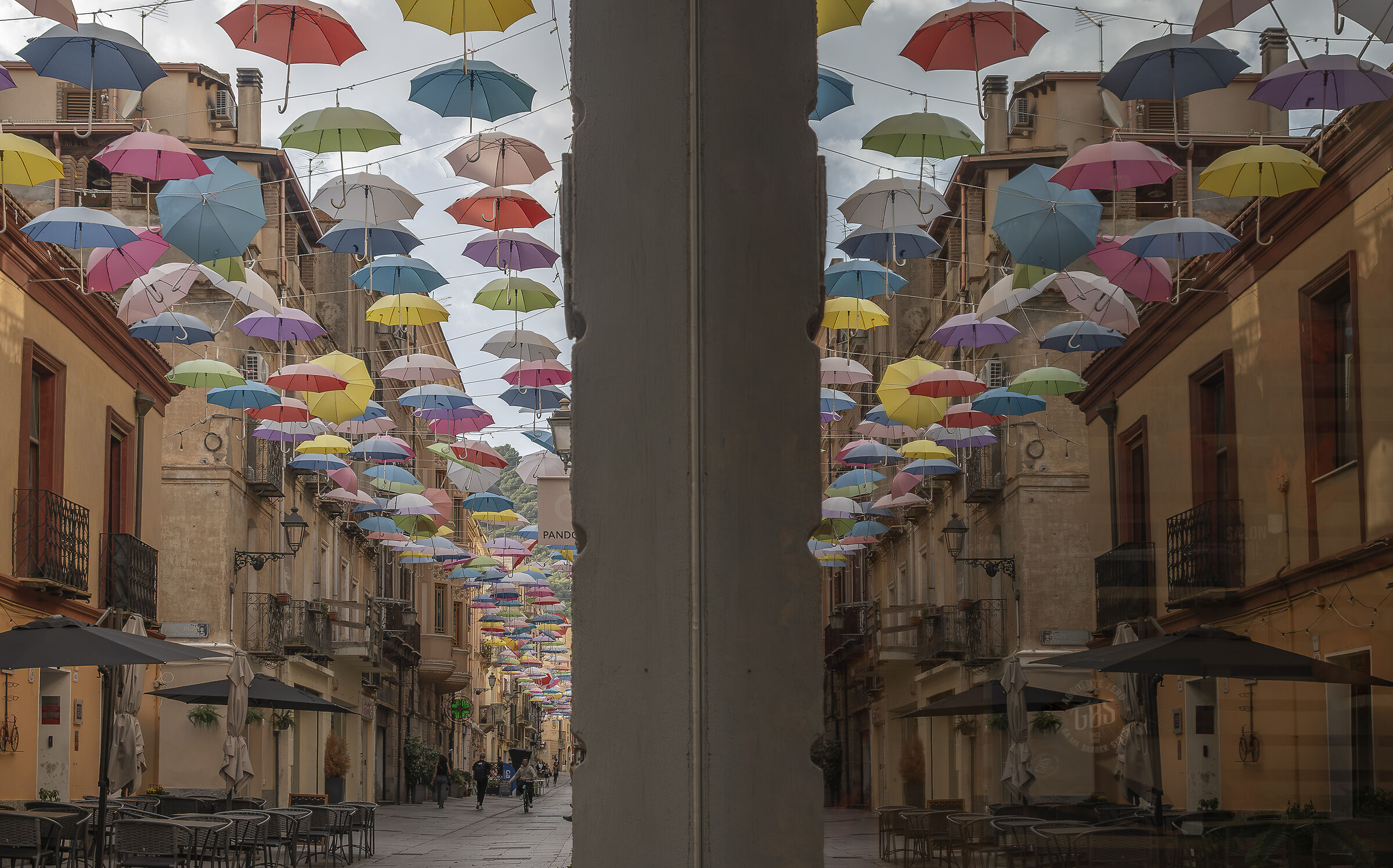 "Umbrella Road" in Iglesias, Sardinia