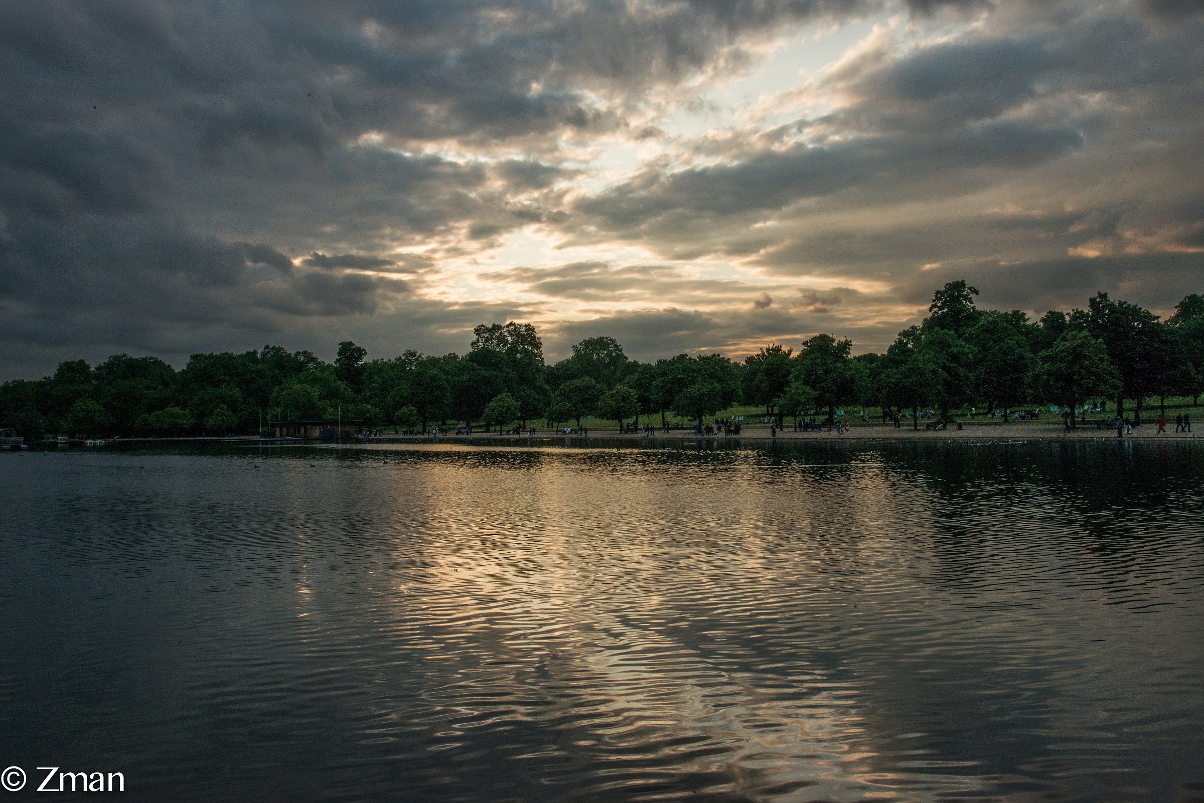 Sunset Over The Serpentine in Hyde Park