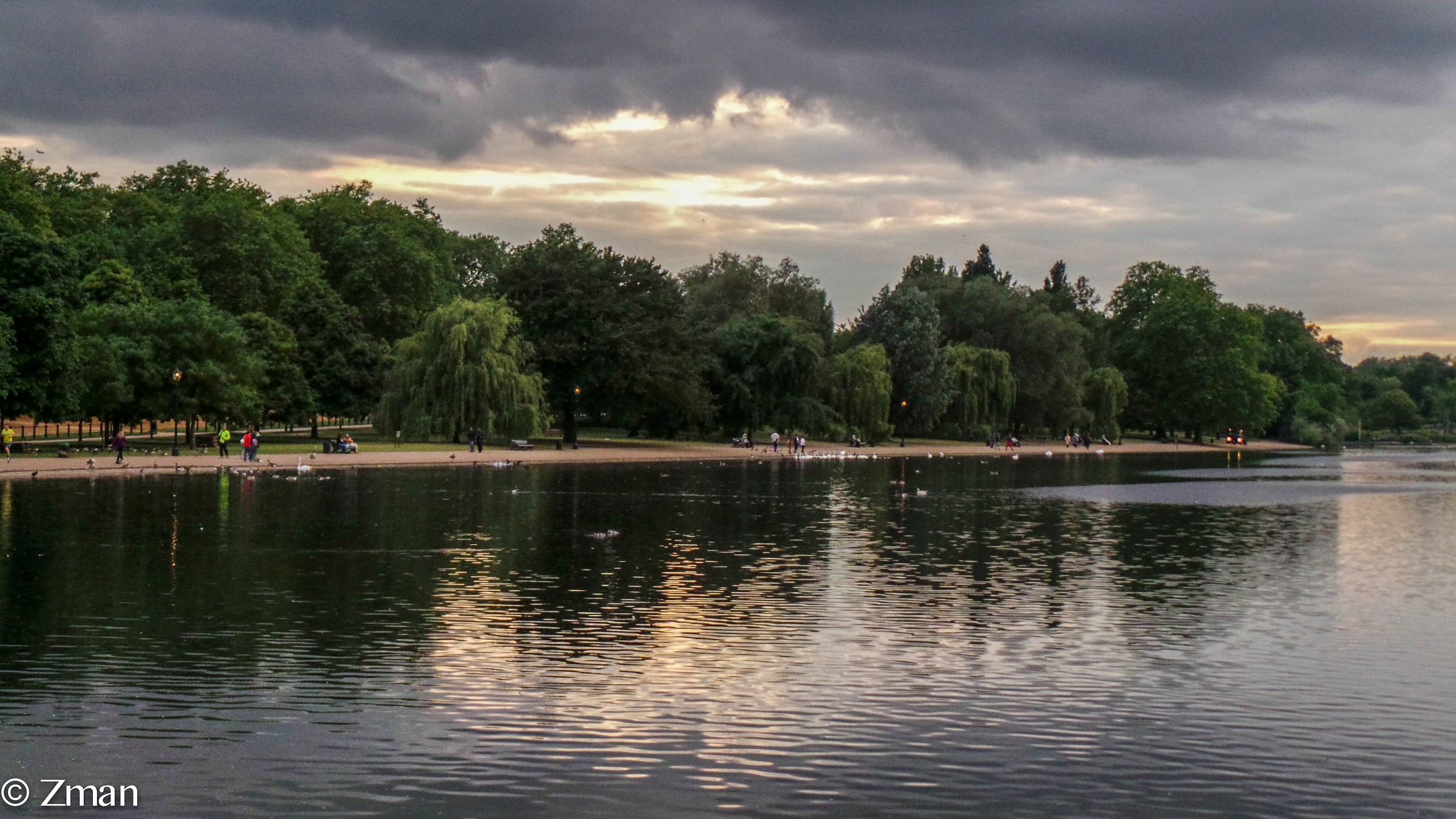 Sunset Over The Serpentine in Hyde Park