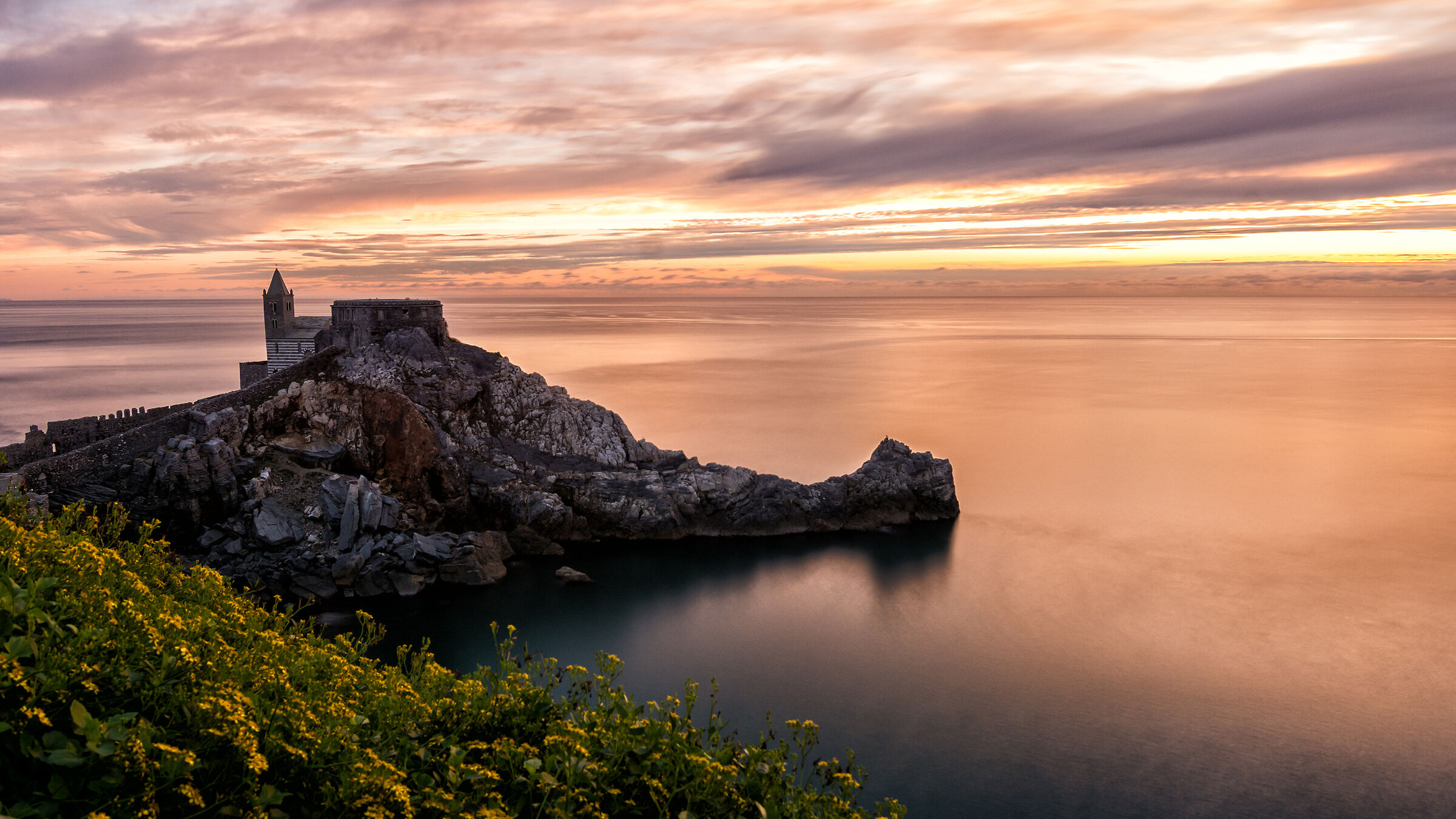 Portovenere inside at sunset